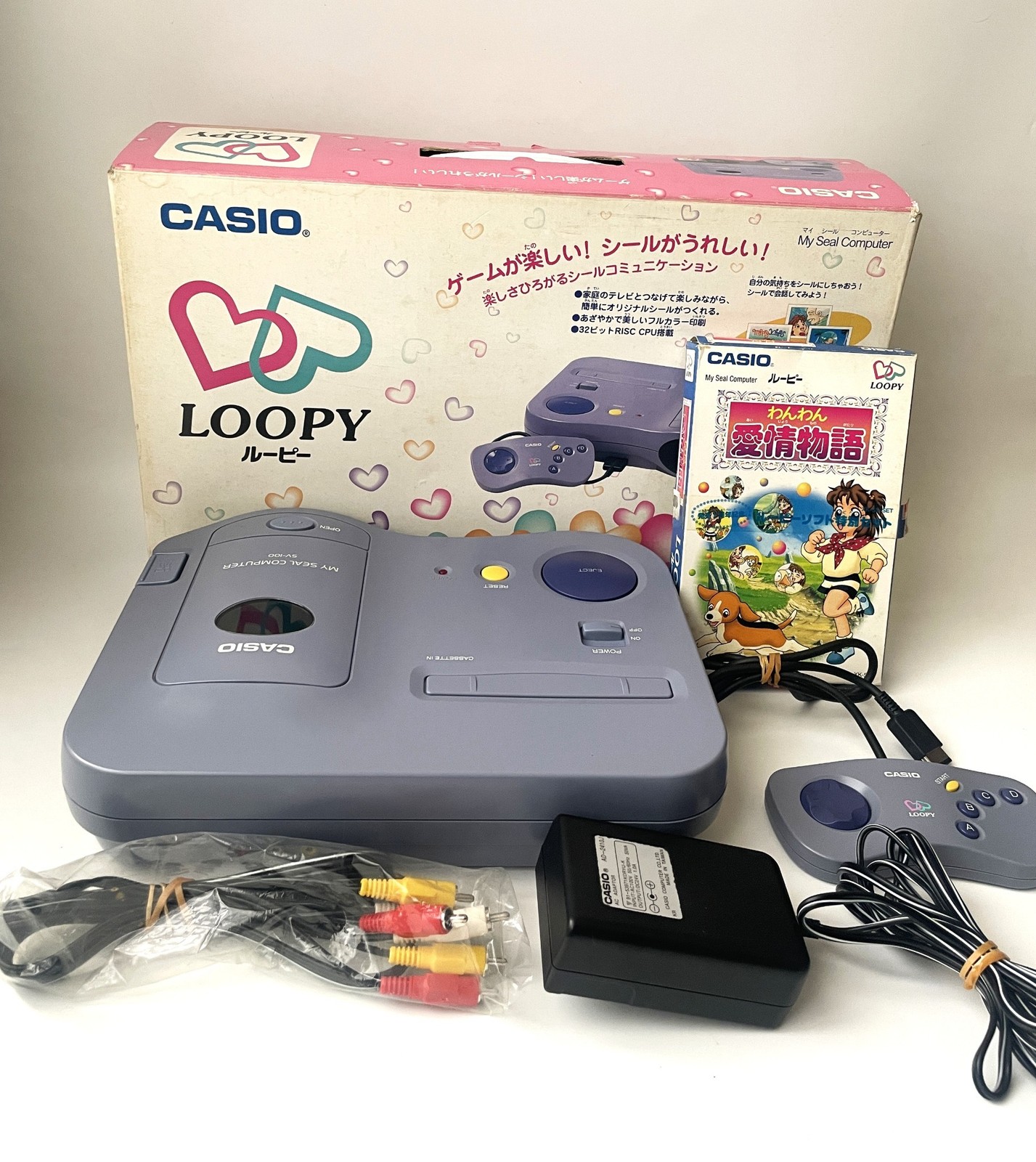 CASIO Loopy SV-100 My Seal Computer Console Boxed Used Japan Rare Set with Video