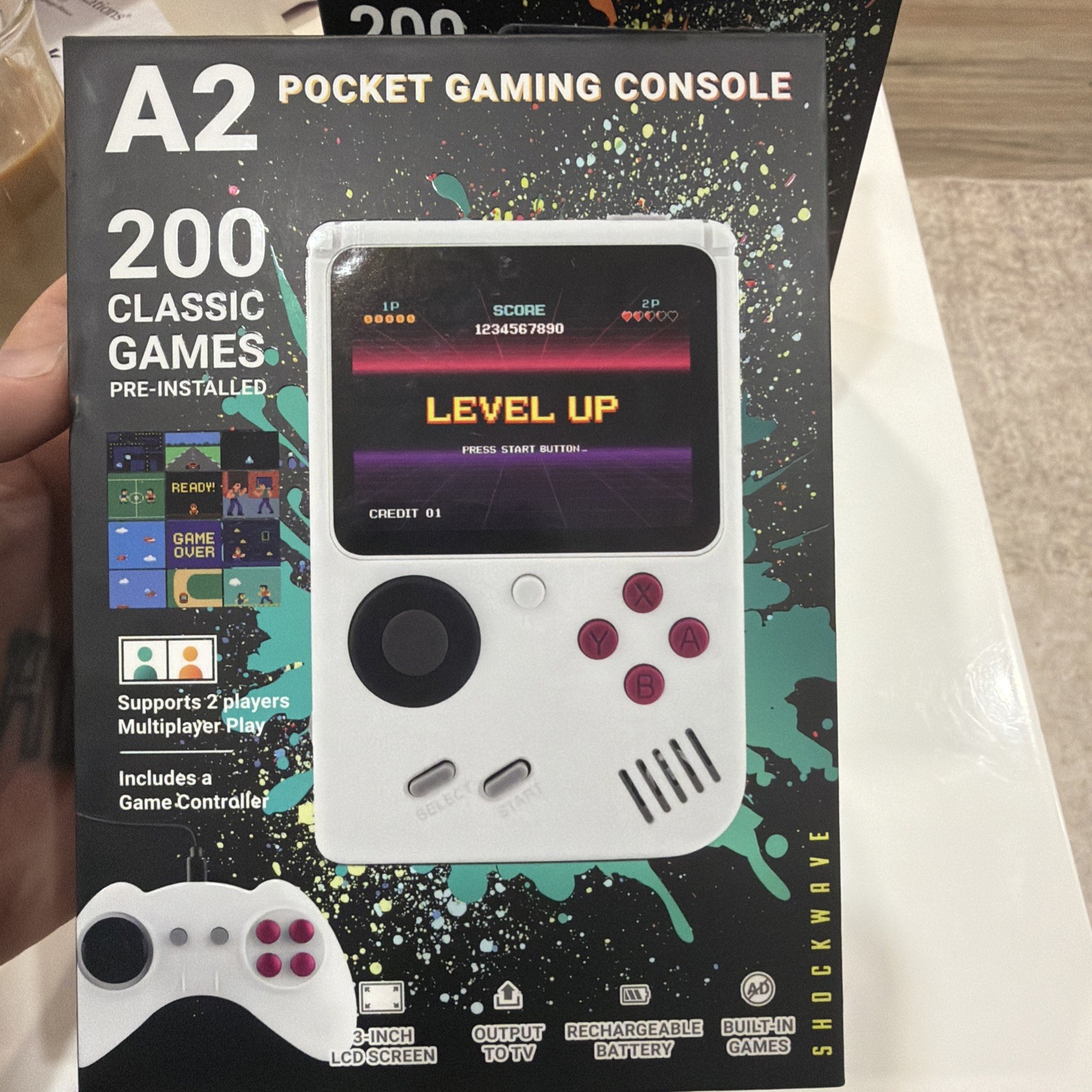 A2 Pocket Gaming Console with 200 Classic Games Pre Installed Ready to Play