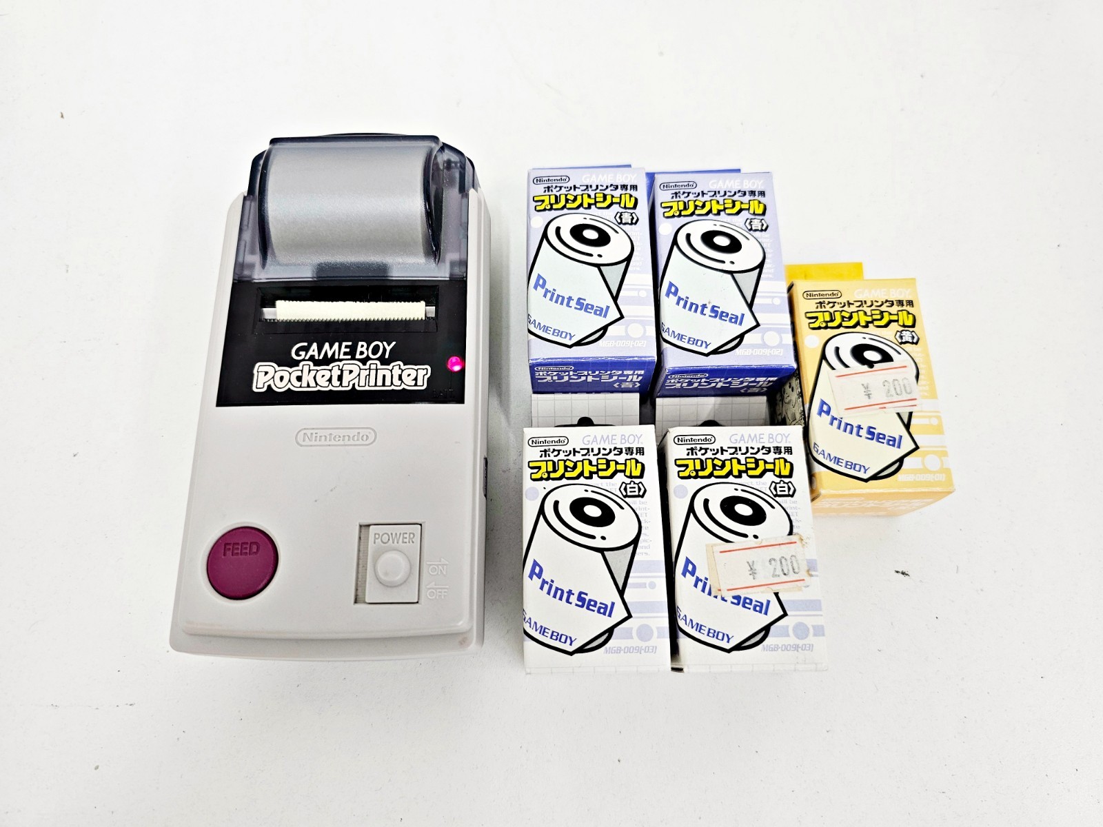 Nintendo Game Boy Pocket Printer & Print Paper/Sticker lot 5pc