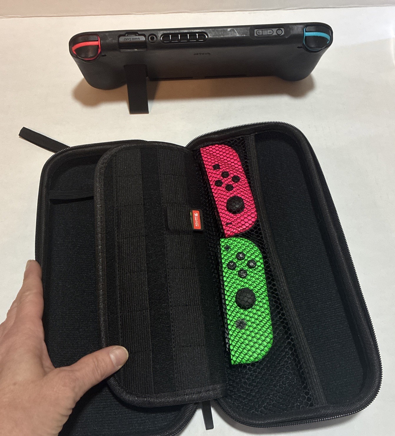 Nintendo Switch (HAC-001) Console Bundle Red Blue + Pink Green Hard + Carry Case