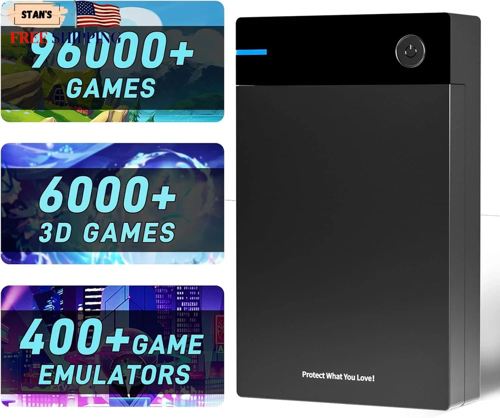 Kinhank 12tb Retro Game Hard Drive with 96000+ Games Retro Game Consoles NEW USA