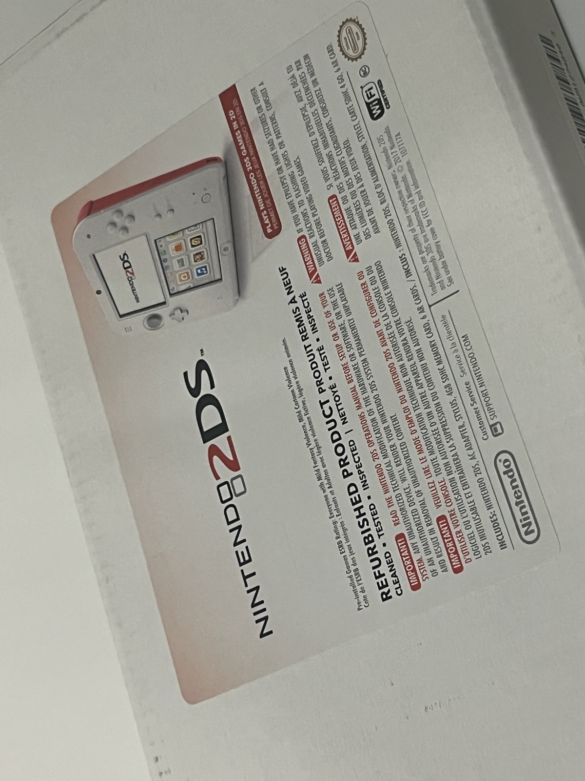 Nintendo 2DS Scarlet Red and White (US) | Official Unit
