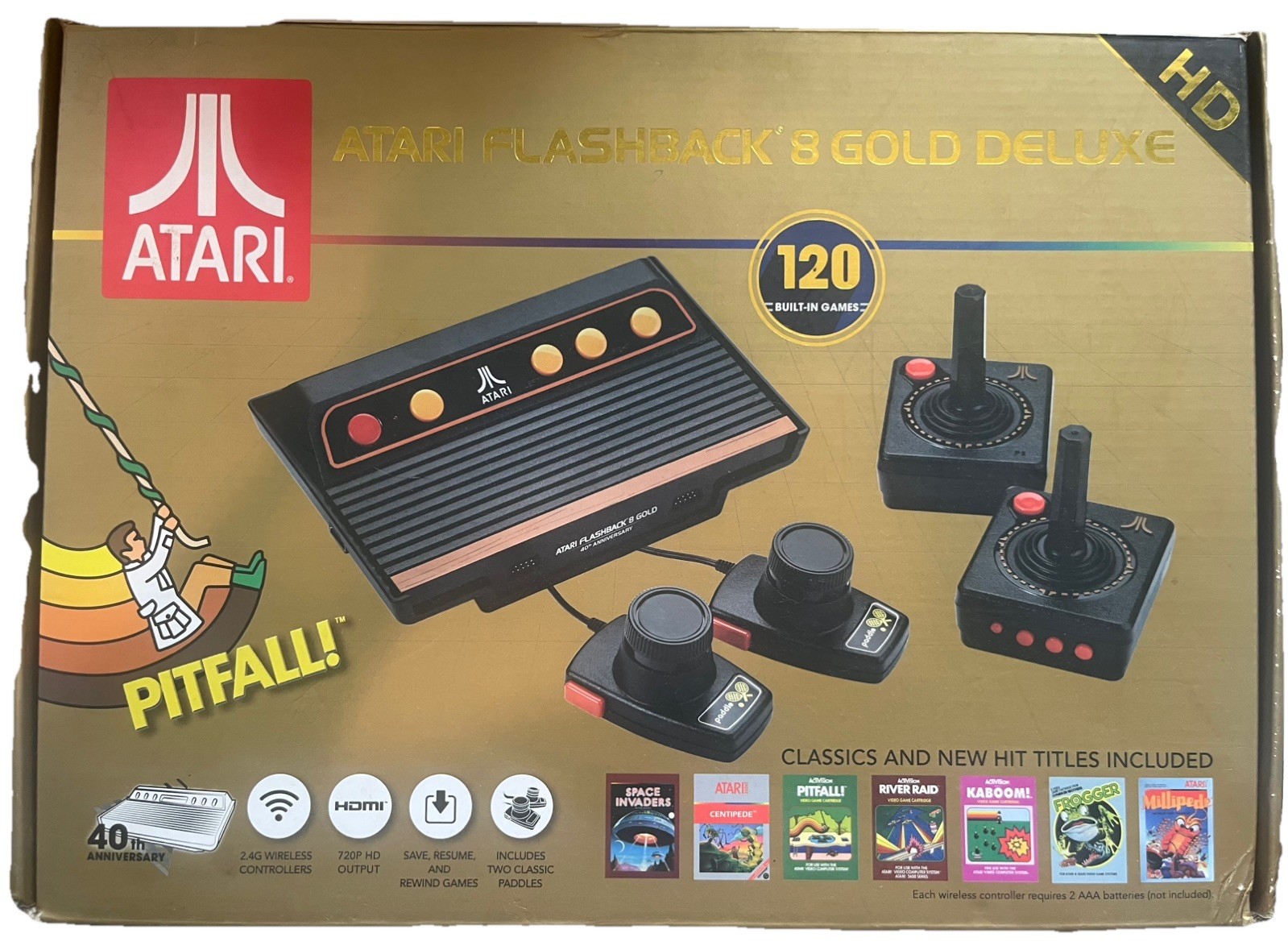 Atari Flashback 8 Gold Deluxe HD Retro Gaming Console 120 built-in games HDMI HD