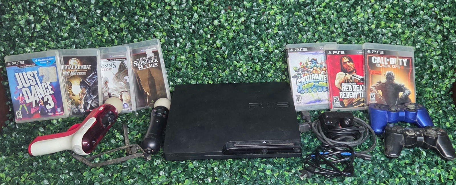 Sony PlayStation 3 Bundle With 7 Games, Move Controllers & Camera – Need Hdd Fix