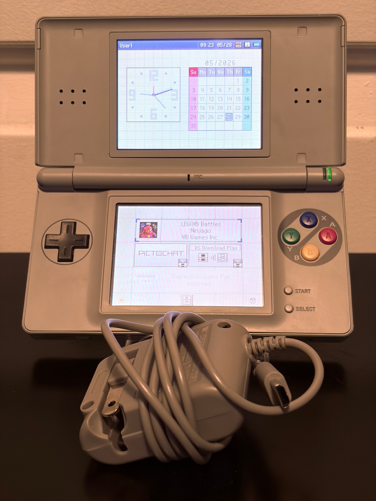 Custom Nintendo DS Lite “Super Famicom Edition” w/game and charger
