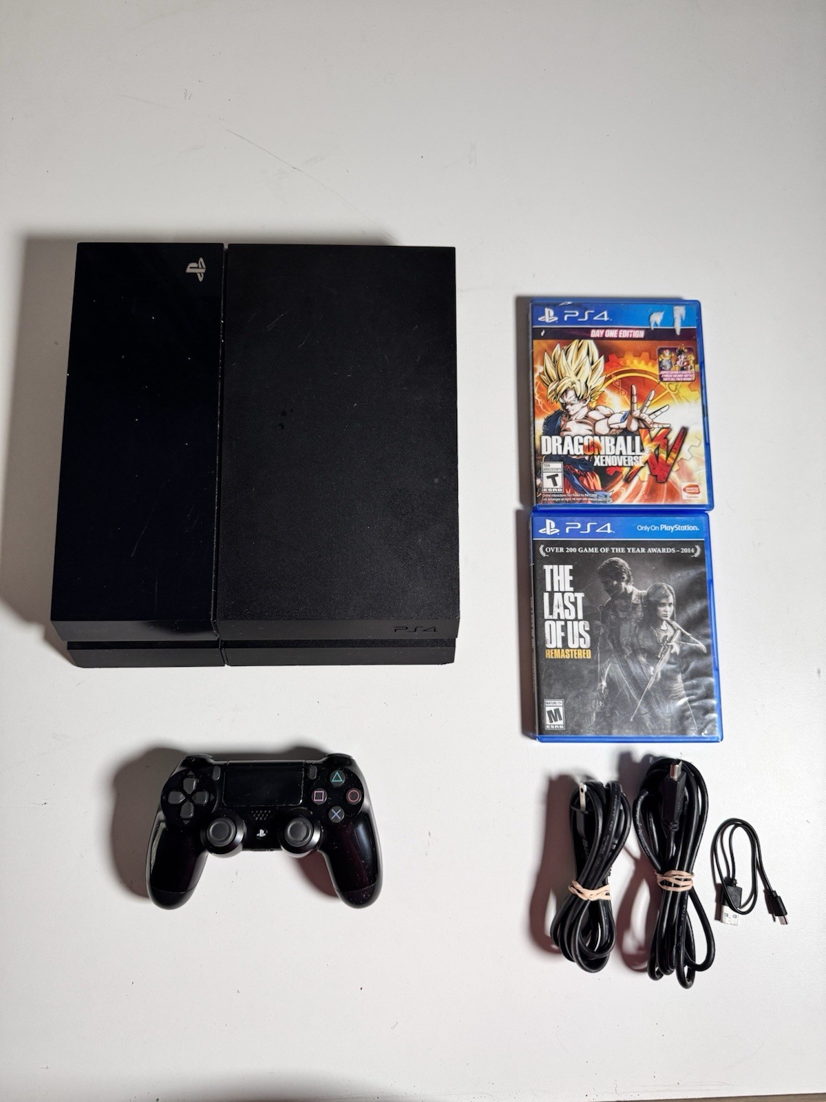 Sony PlayStation 4 500GB Console CUH-1115A- Black w/ Controller & 2 Games/Cable