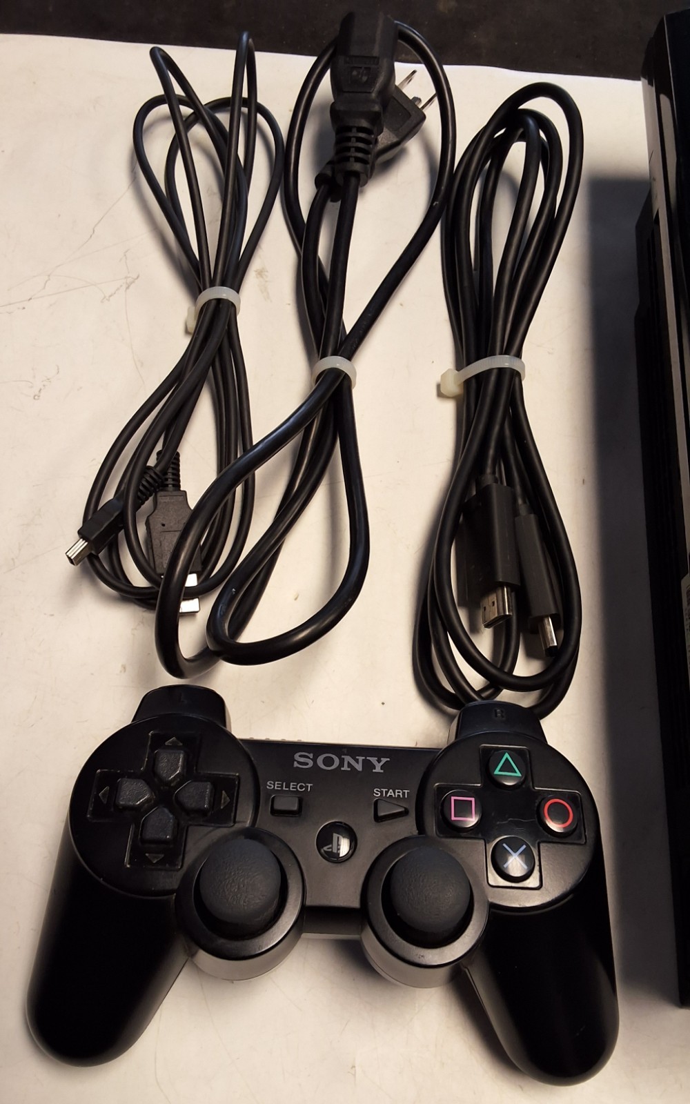 Playstation 3 Console Fat Model CECHP01, Power Hdmi Cables, And Controller