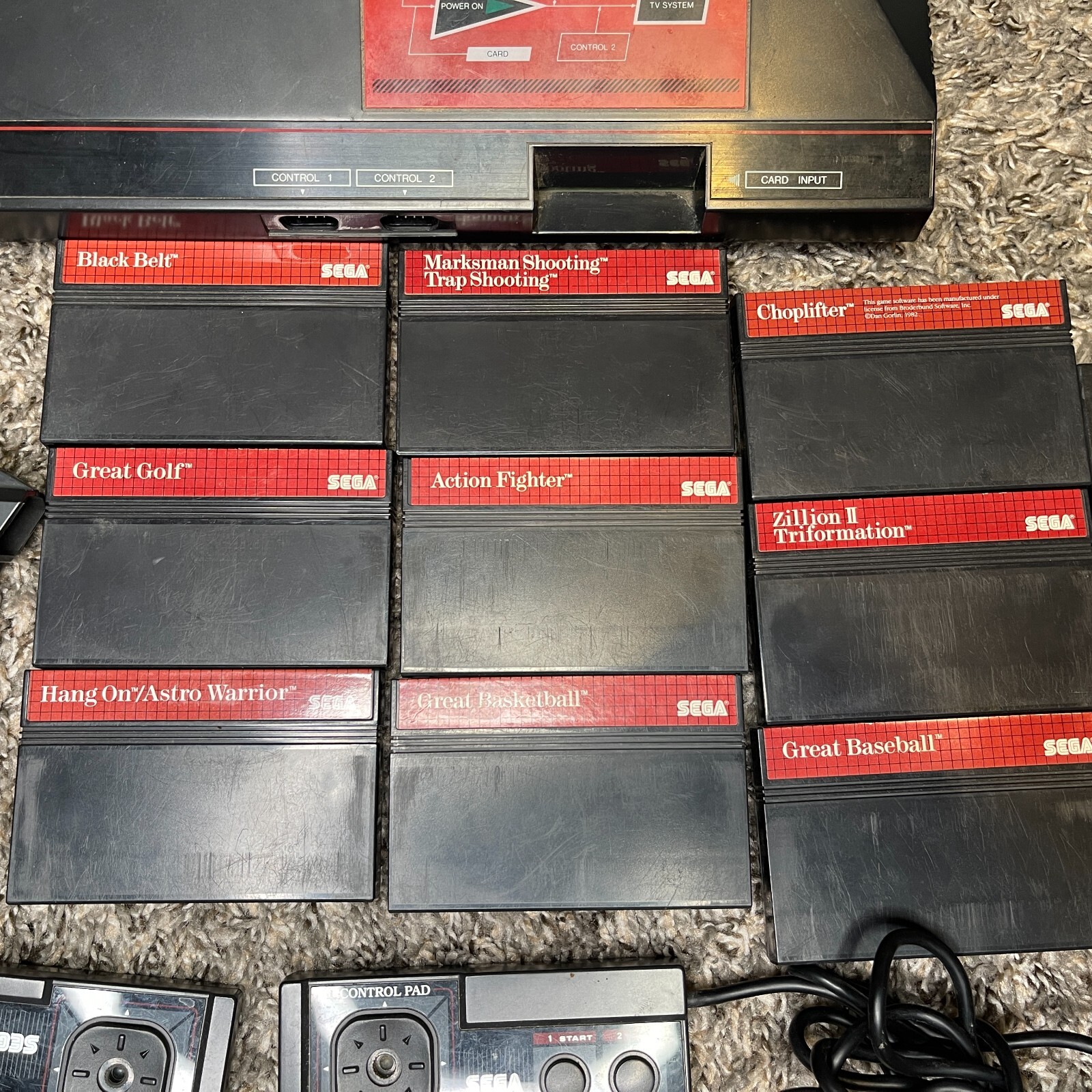 Sega Master System Console, 10 Games, 5 Controller, Light Phaser Tested &Working