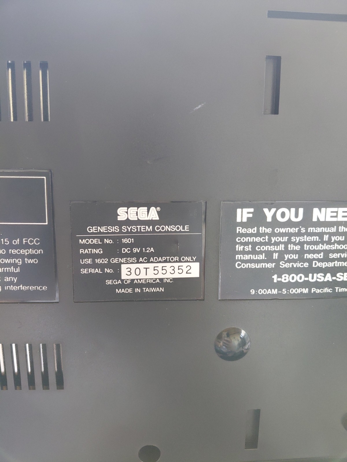 Sega Genesis Console 1601 With Controller Tested And Working