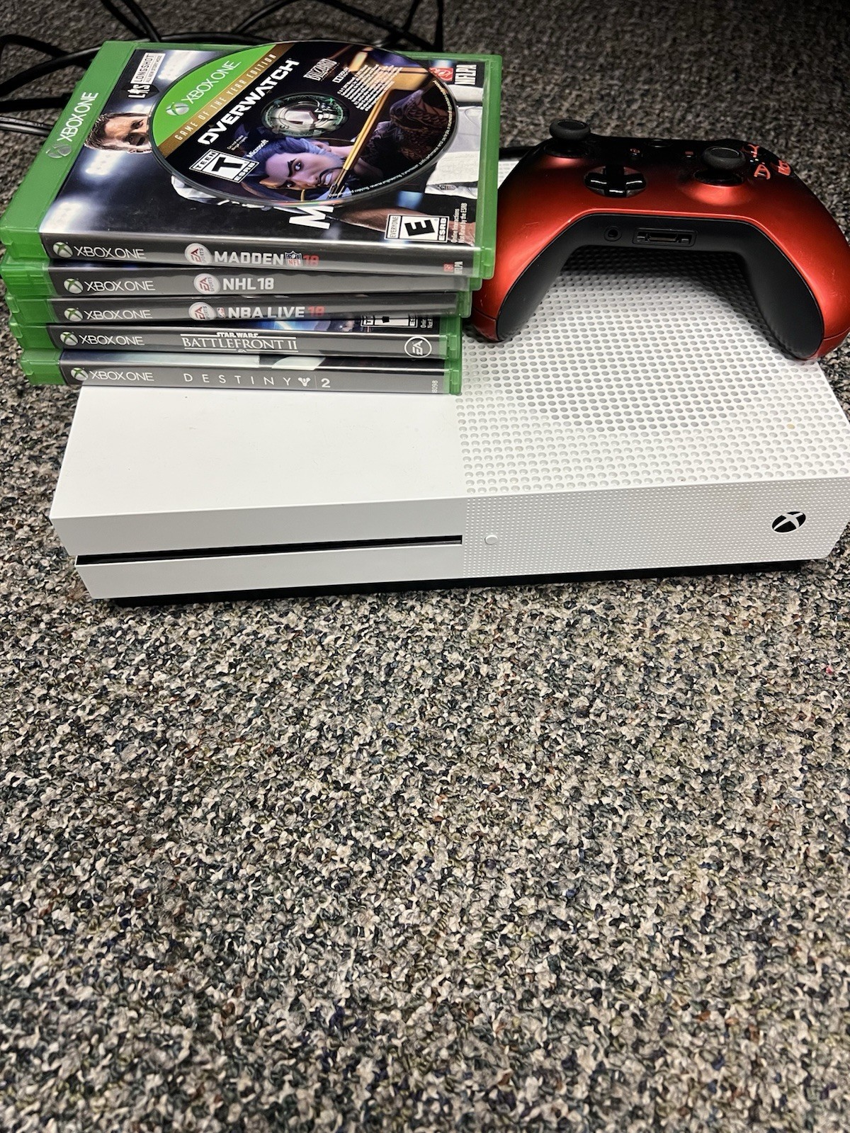 Xbox One S White Console Bundle Model 1681 w/ HDMI Cable Tested Working