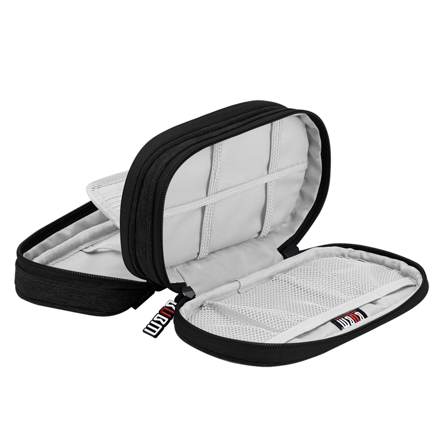 BUBM Double Compartment Storage Case Compatible with PS Vita Medium, black