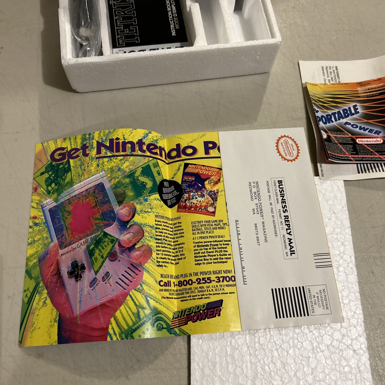 Original Game Boy Compact Video Game System Boxed W/ Manuals, Cables Tetris Nice