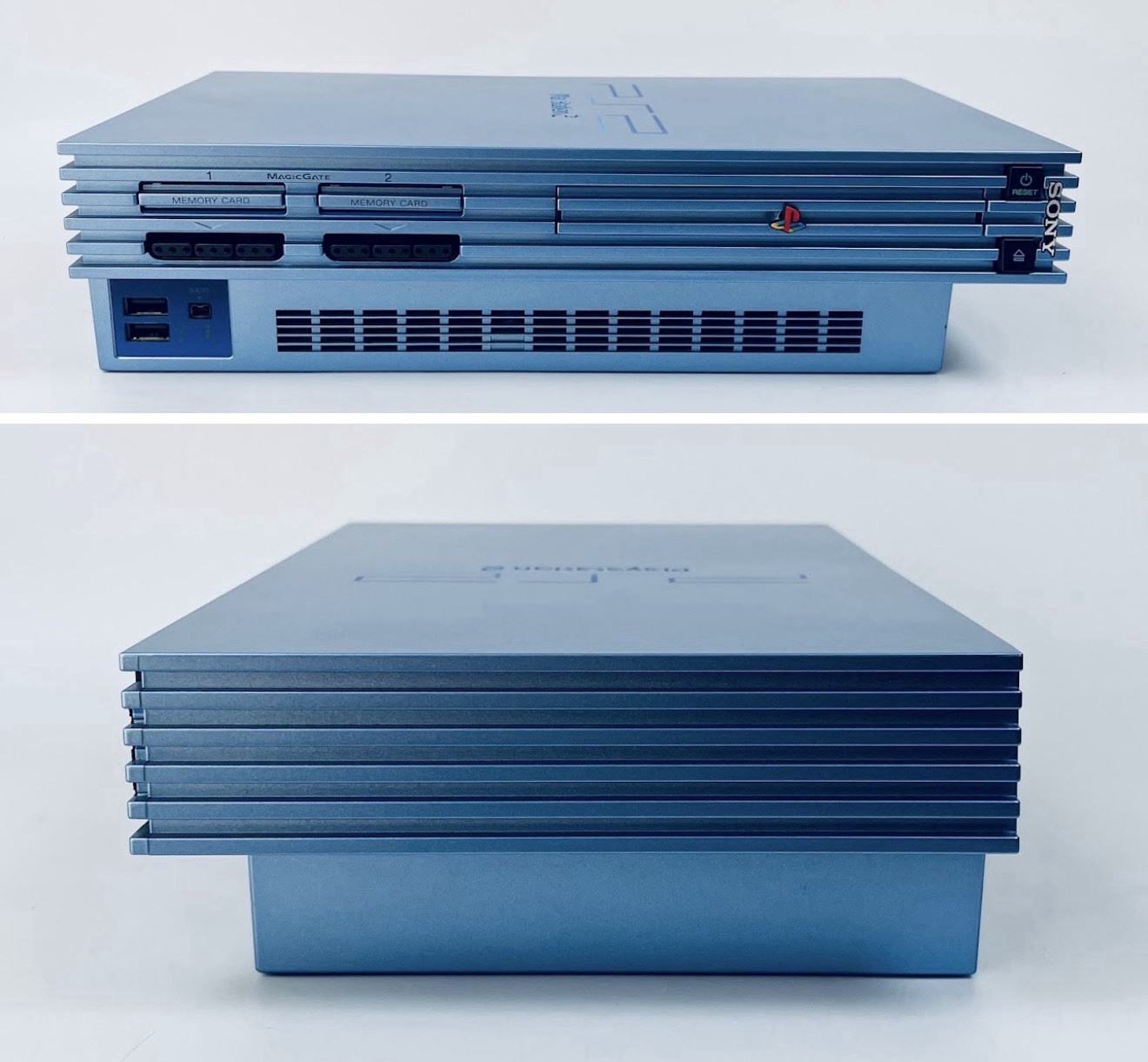 Sony PS2 SCPH-39000 Aqua Blue Console Box Controller Japan Rare Color