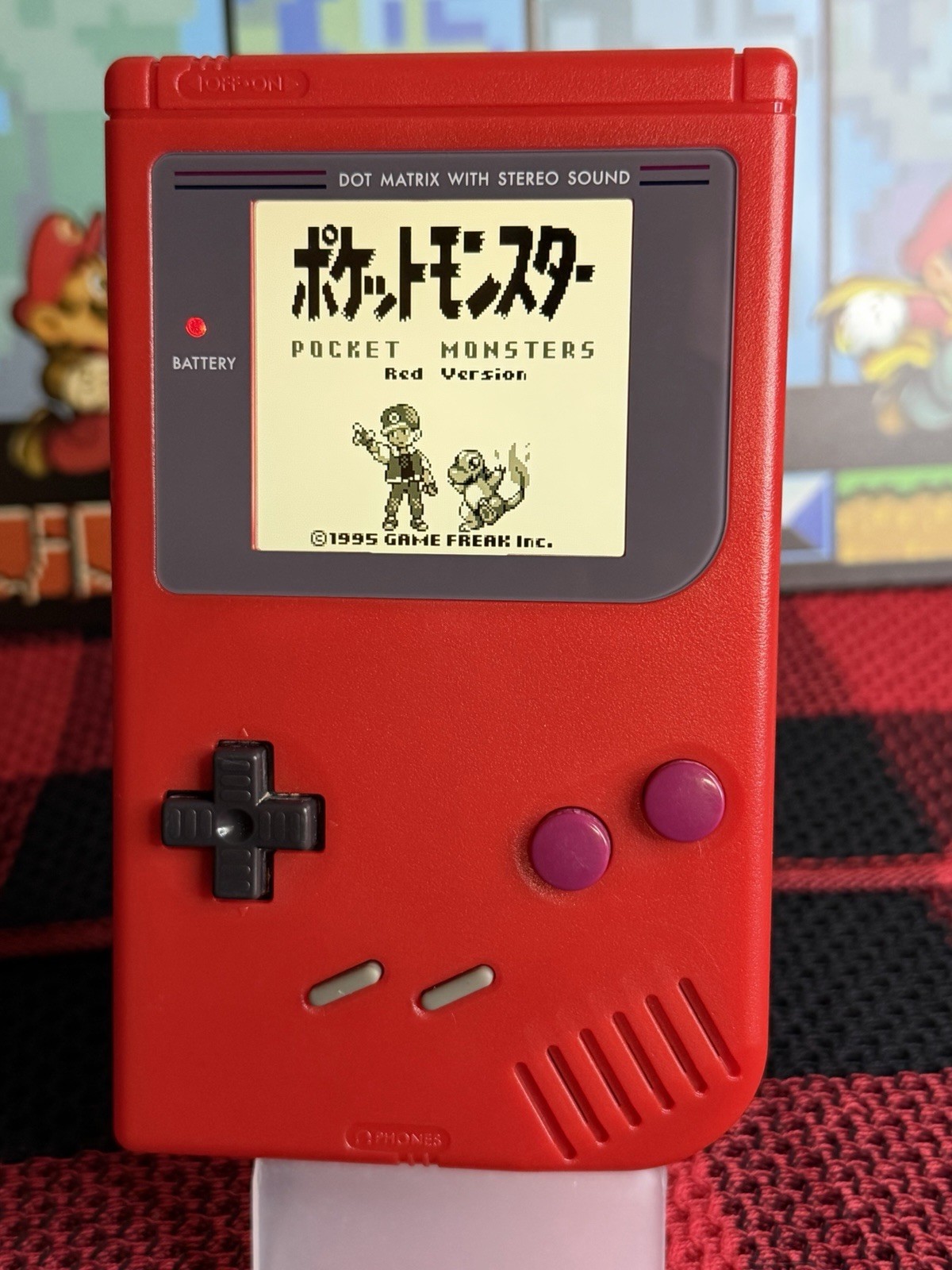 Nintendo Game Boy DMG Custom Modded IPS Backlit Screen – Aftermarket Red Shell