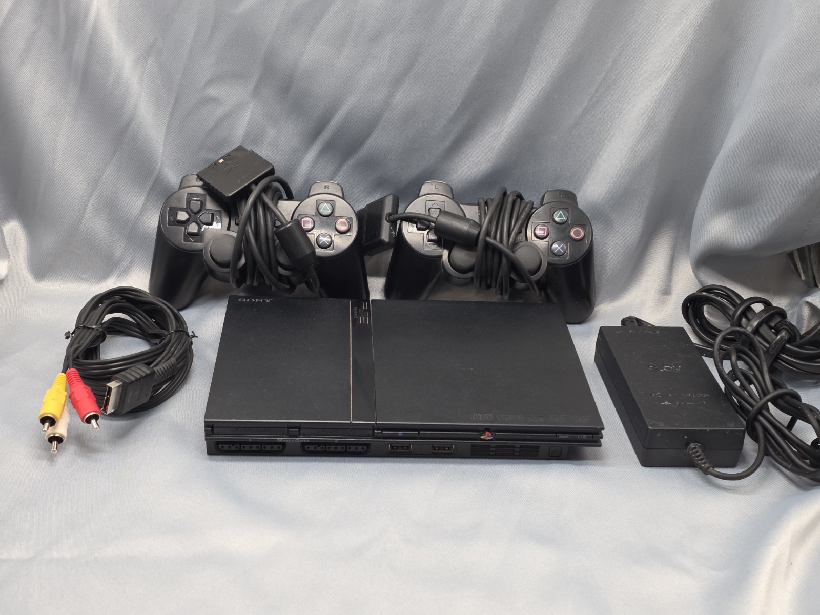 Sony PlayStation 2 PS2 Slim SCPH-77001 Console System OEM Bundle Tested