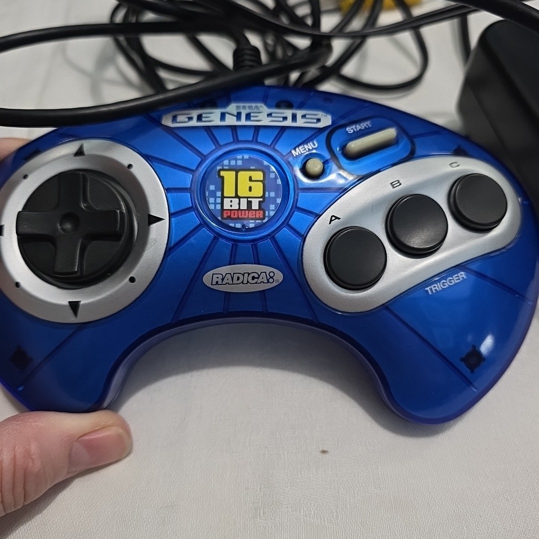 Sega Genesis Mini Console Radica 16 Bit Power 6-in-1 Plug & Play Blue