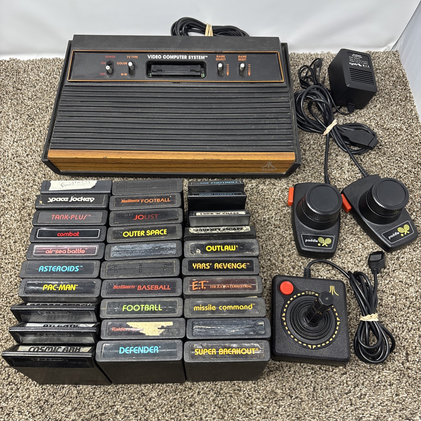 Atari 2600 System Bundle with Console, 30 Games, Joystick, Paddles, and More LOT