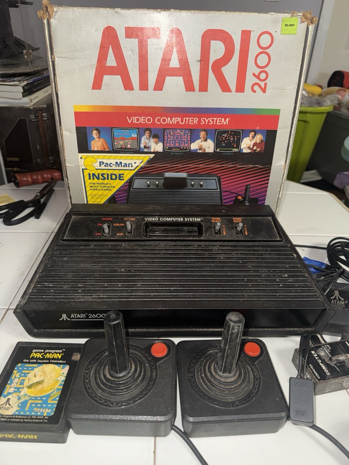 Atari 2600 Darth Vader Black Console Set Complete In Box w/ Pac Man Game Tested