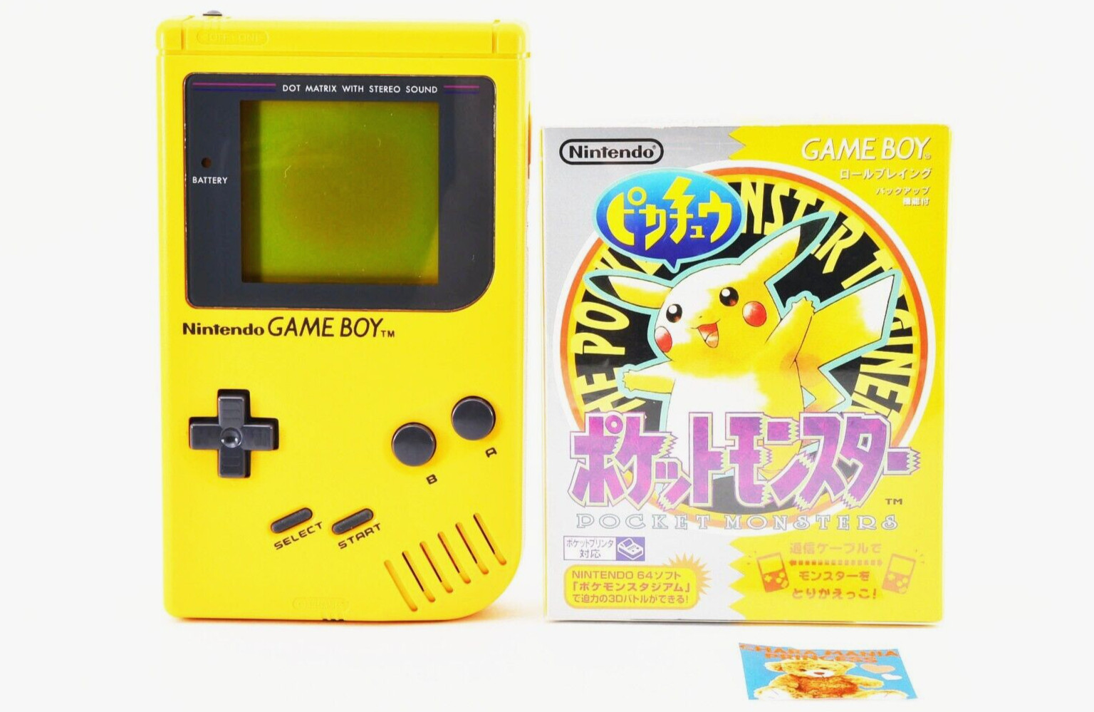 Nintendo Gameboy Bros. Console Yellow Pokemon Pikachu Box Set Rare Tested Japan