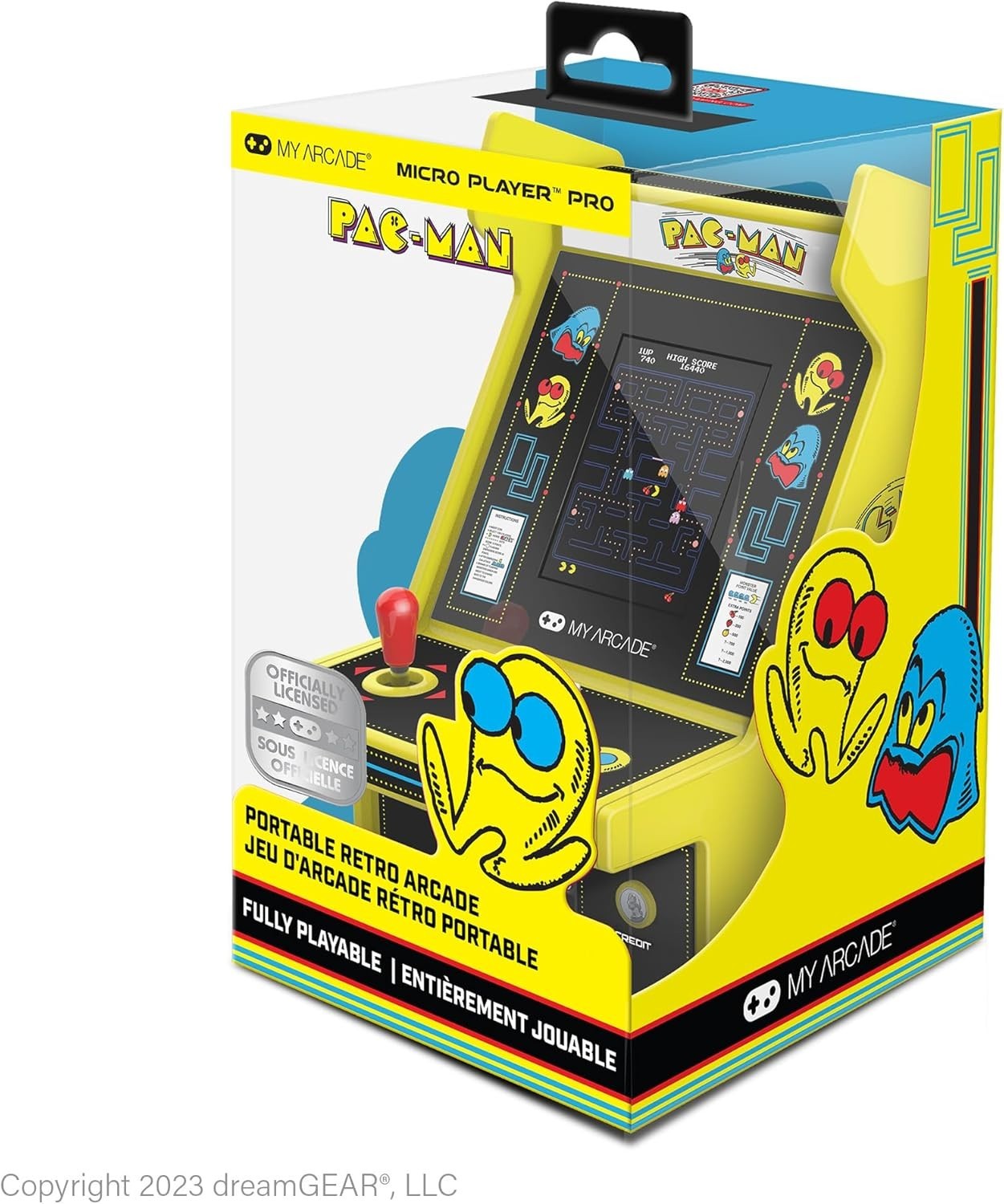 Authentic Pac-Man Micro Player Pro – Handheld Retro Arcade Game, 6.75 Inches