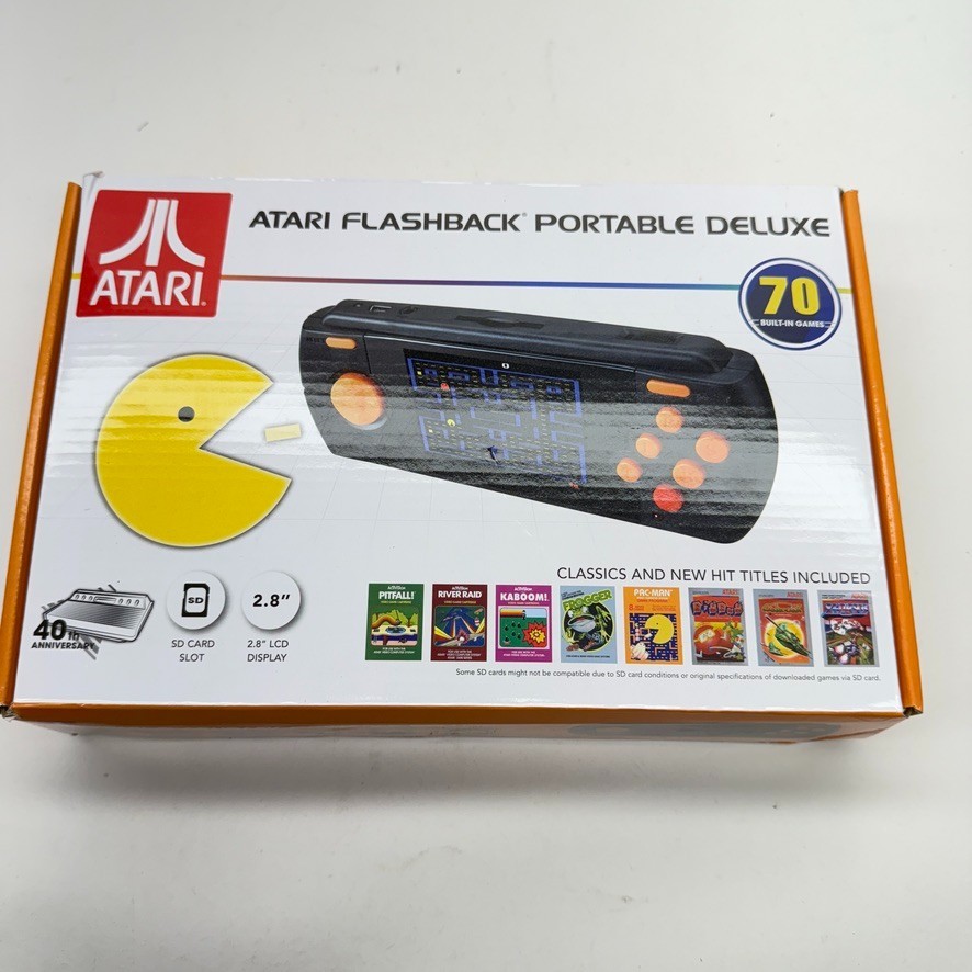 Atari Flashback Portable Black Handheld Console 70 Built in Games New W/Stand