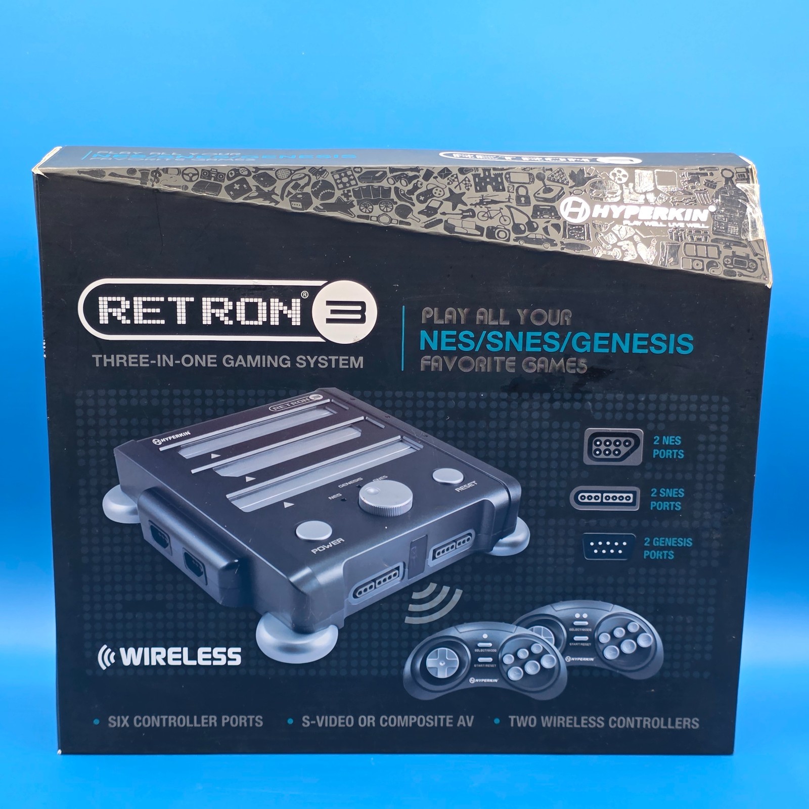 Hyperkin Retron 3 CIB Retro gaming console Plays NES, SNES, & SEGA Genesis Black