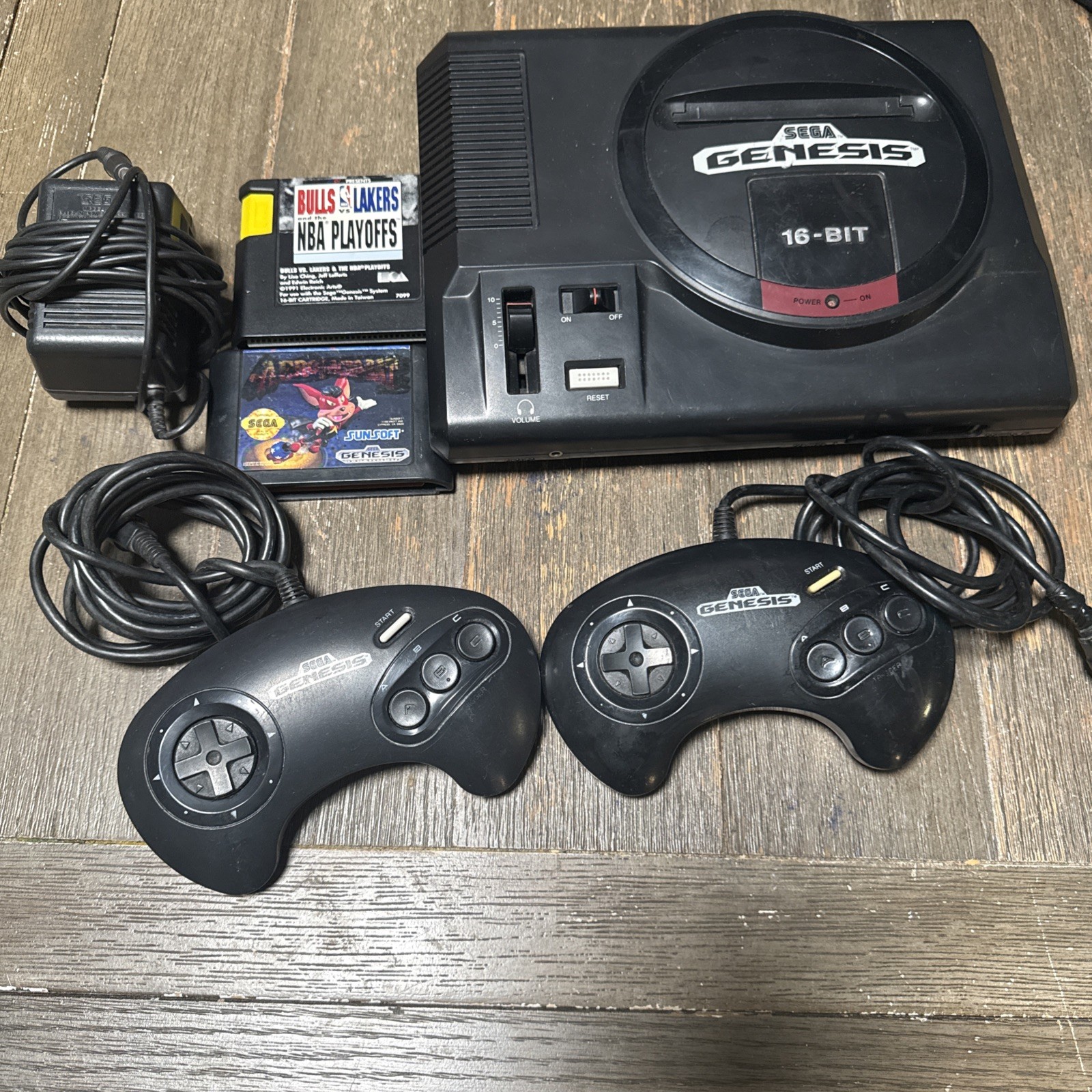 Sega Genesis 16-Bit Console with Original Controllers and Power Cord 2 Games