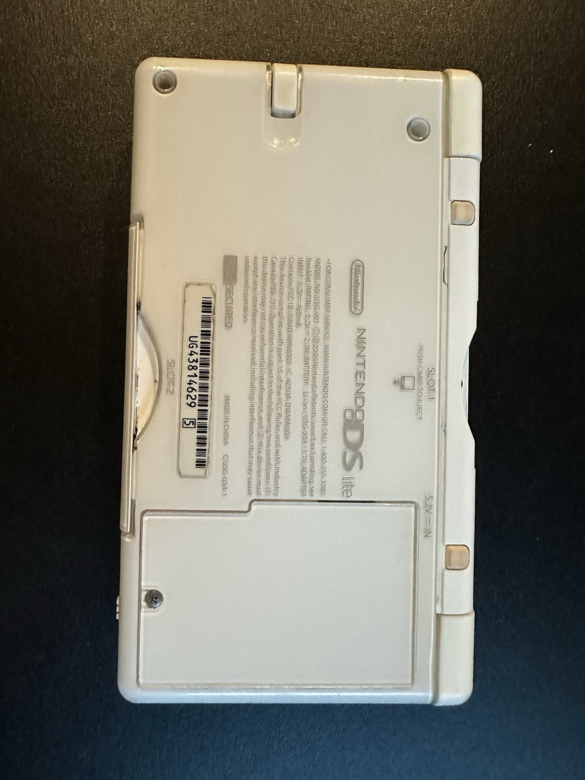 Nintendo DS Lite Polar White Handheld TESTED & WORKING w/ Charger & Stylus
