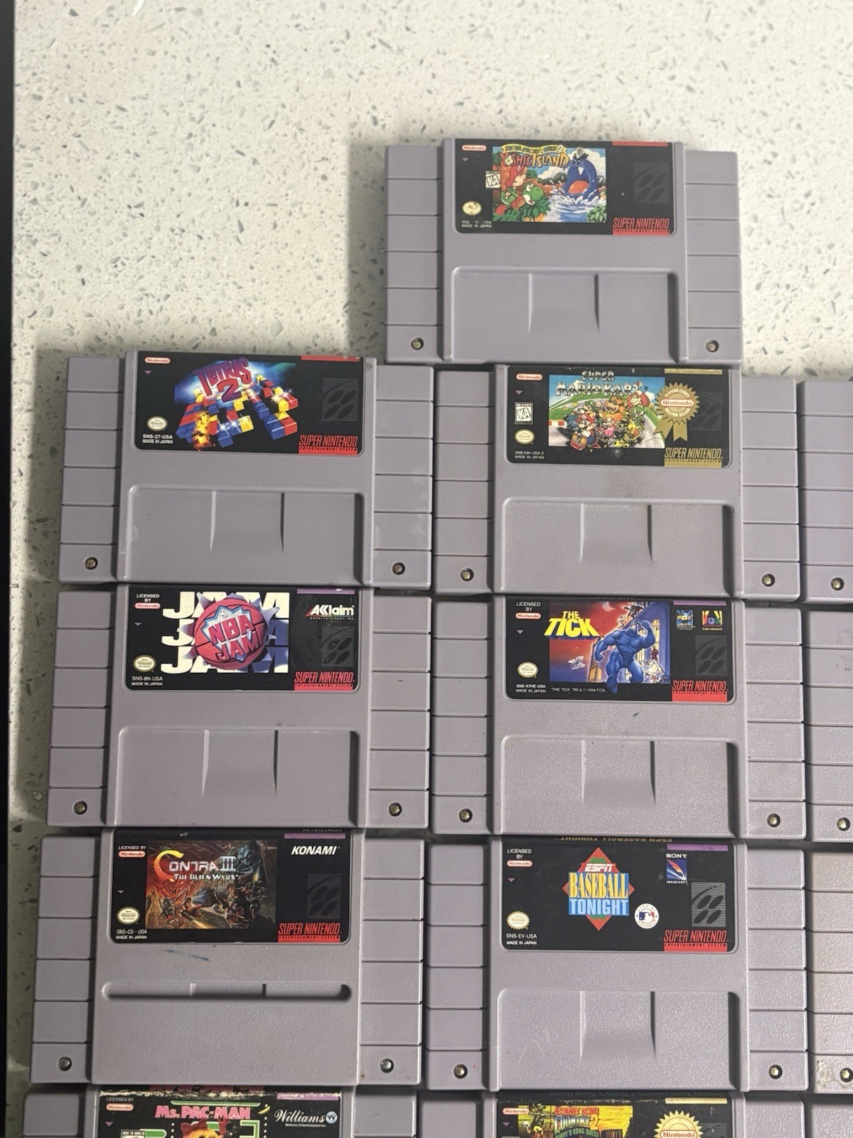 Super Nintendo SNES Bundle 16 Games Contra 3 TMNT 4 MariokartTested Working Read