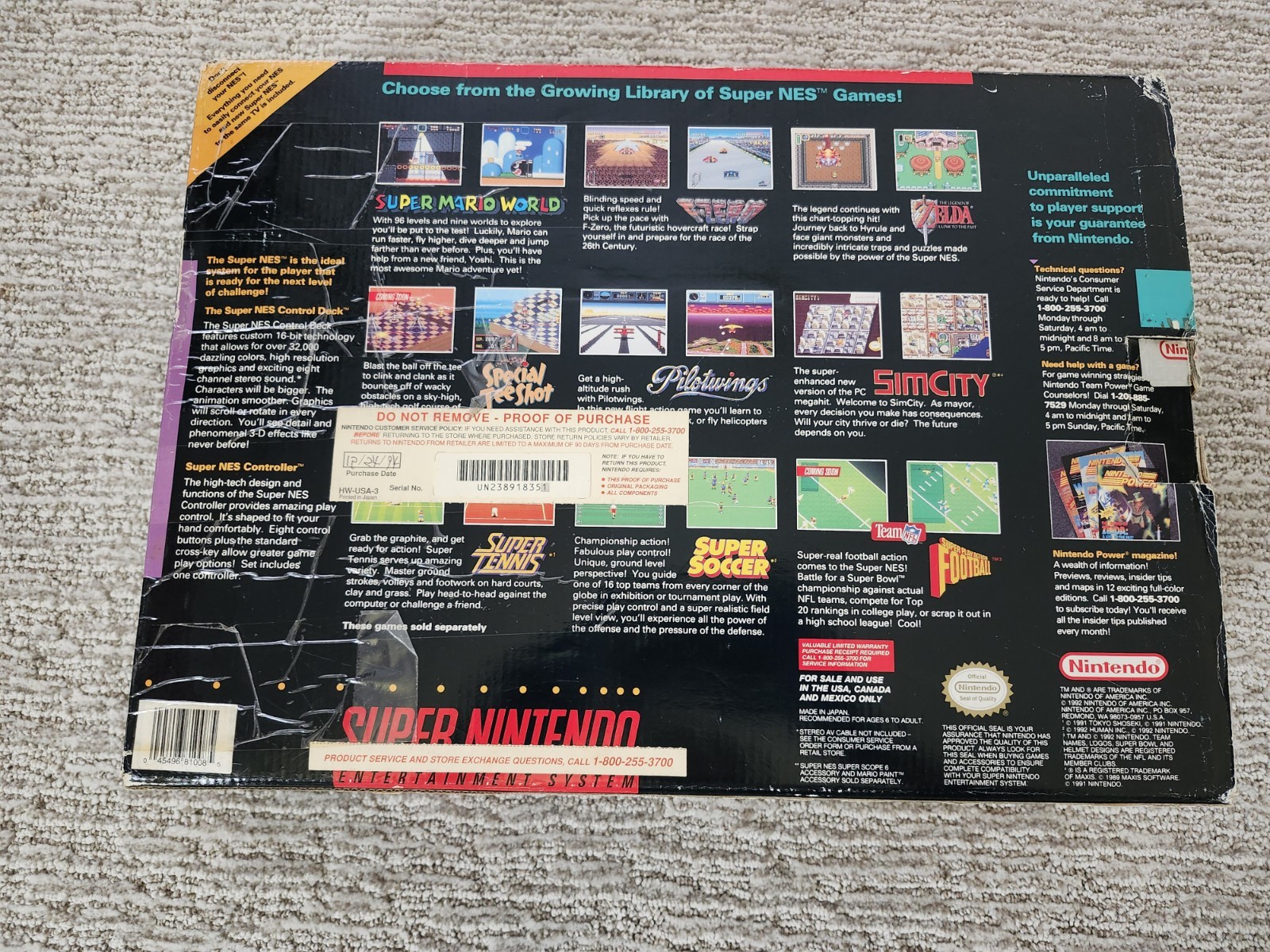 Super Nintendo SNES Console System Zelda: A Link To The Past Bundle CIB RARE