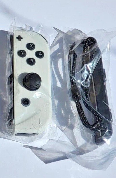 🔥 White JoyCon ONLY Controller with Straps Nintendo Switch OLED Joy Con 🎮