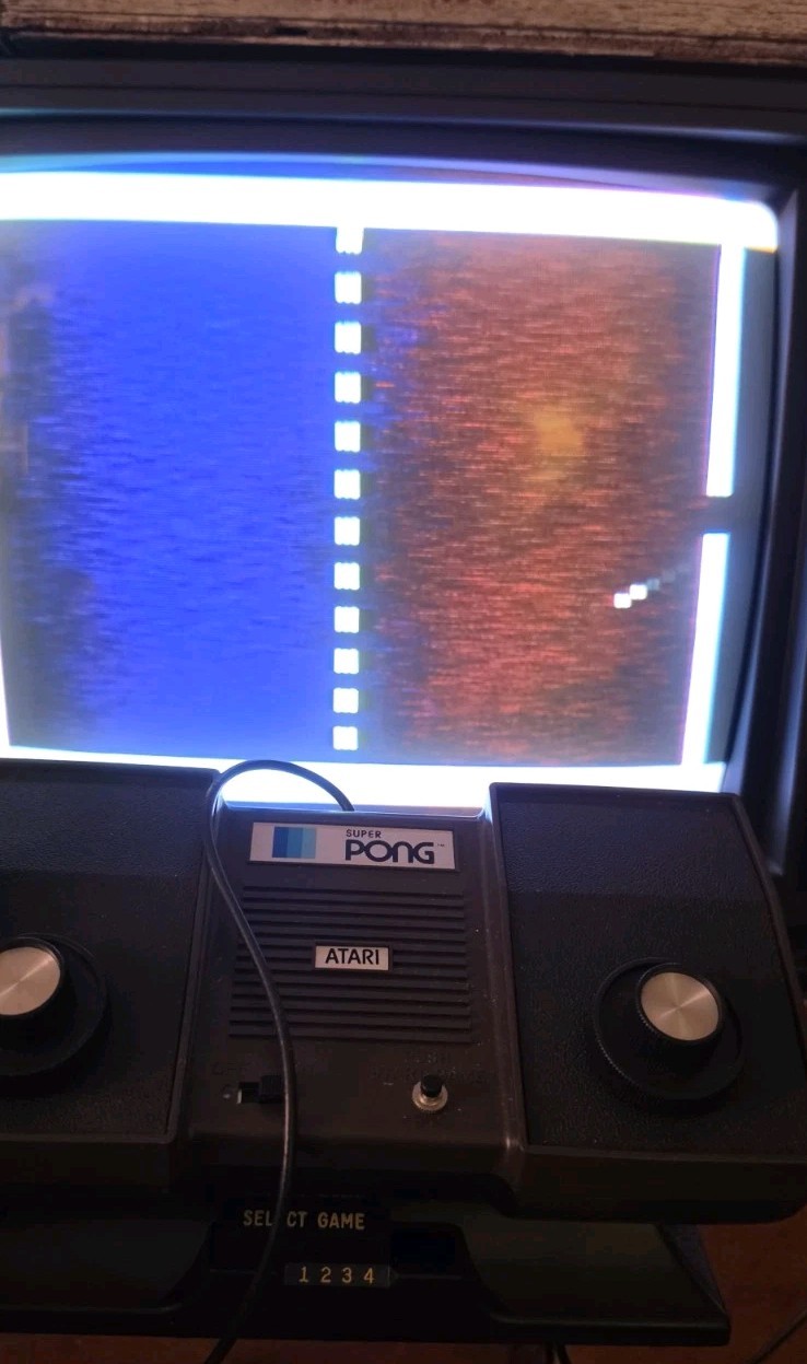 Vintage Atari SUPER Pong type tabletop Arcade video game TV console WORKS