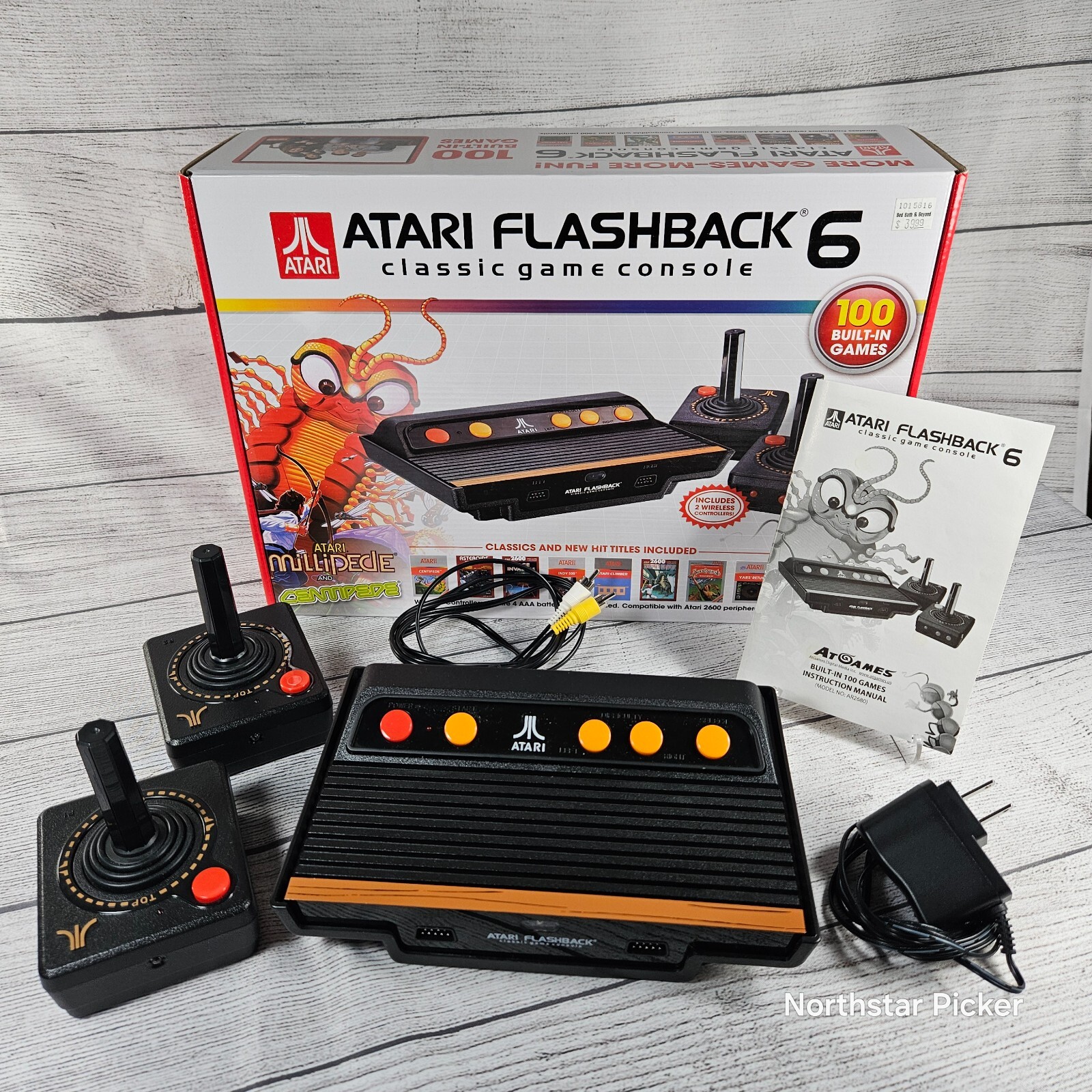 Atari Flashback 6 Classic Game Console (Tested/Works) w/ 2 Wireless Controllers