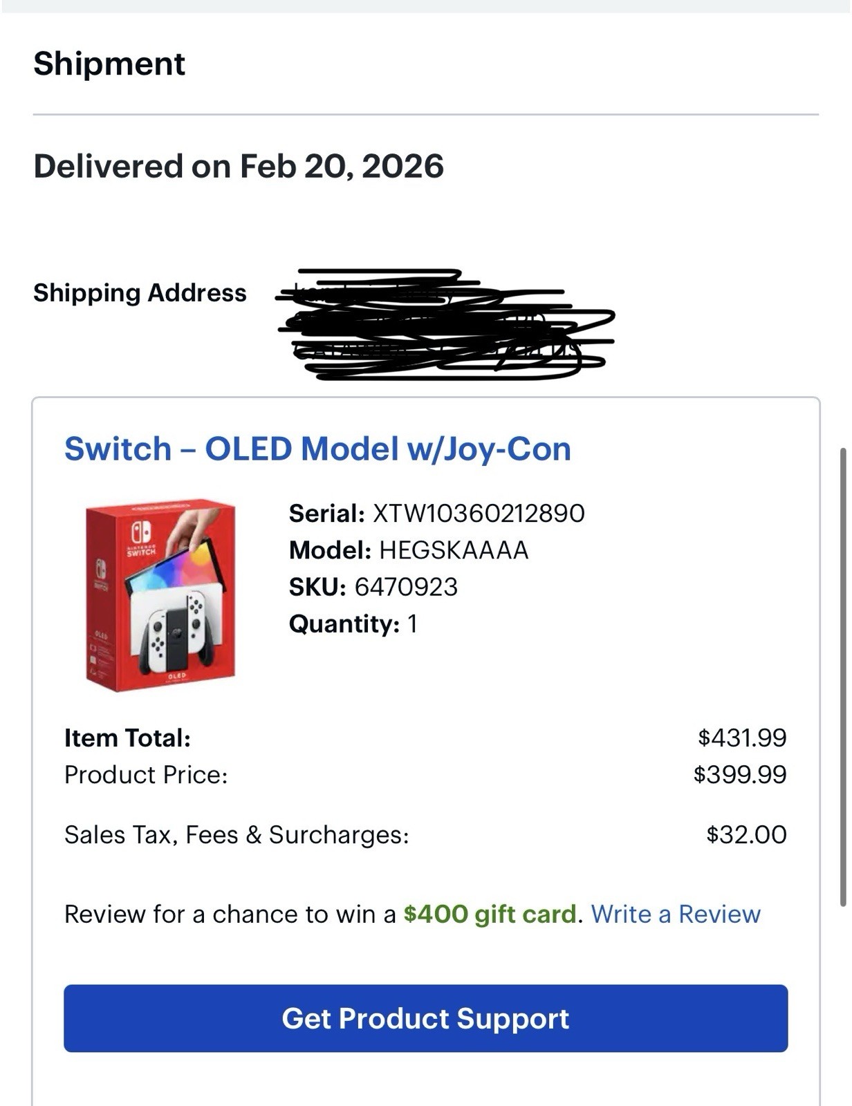 Nintendo Switch OLED Model 64GB White Console