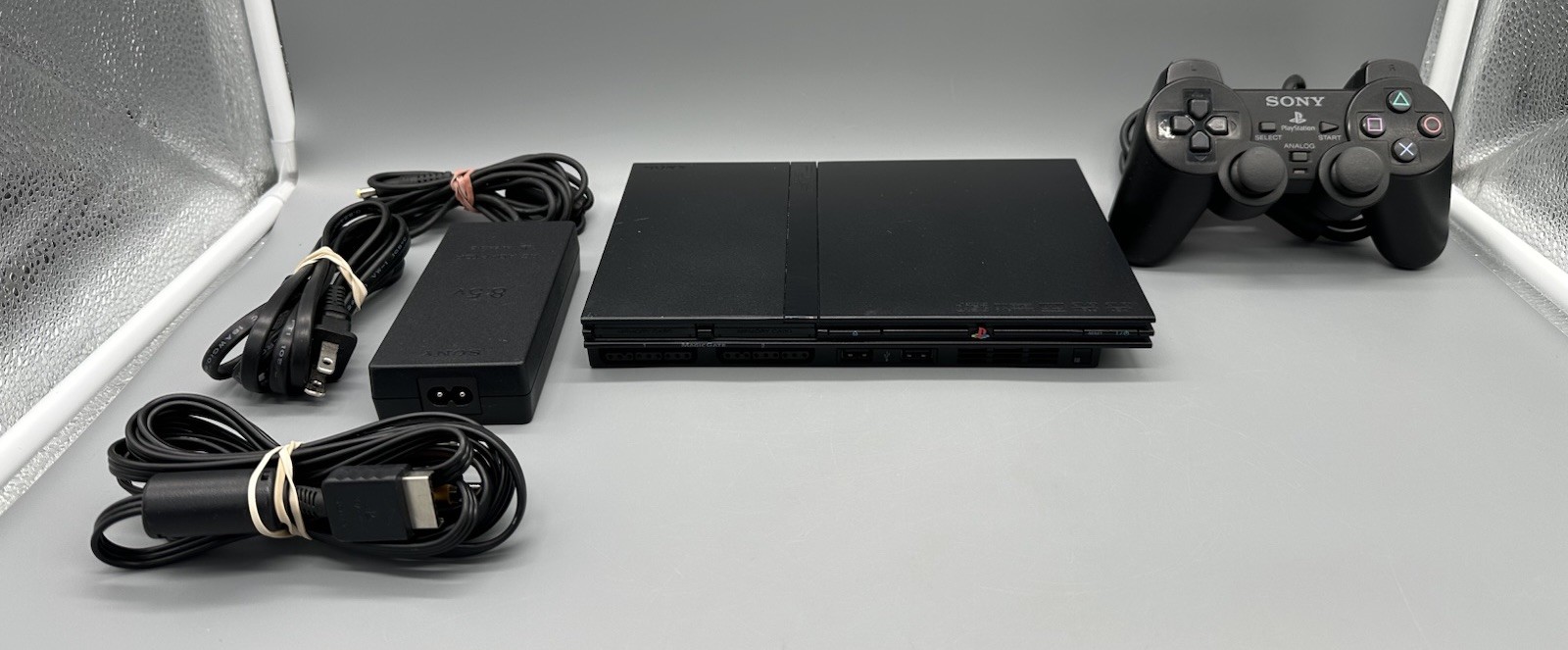 Sony PlayStation 2 PS2 Slim Black Console Bundle SCPH-75001