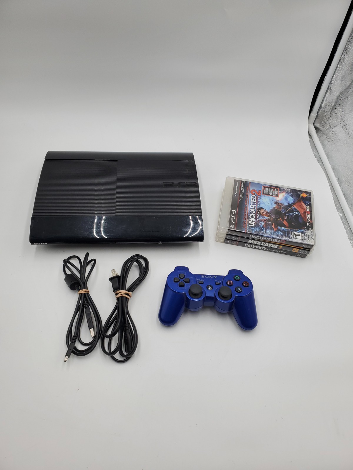 OEM Sony PS3 Super Slim 500GB Video Game System Console Bundle Set CECH-4201C