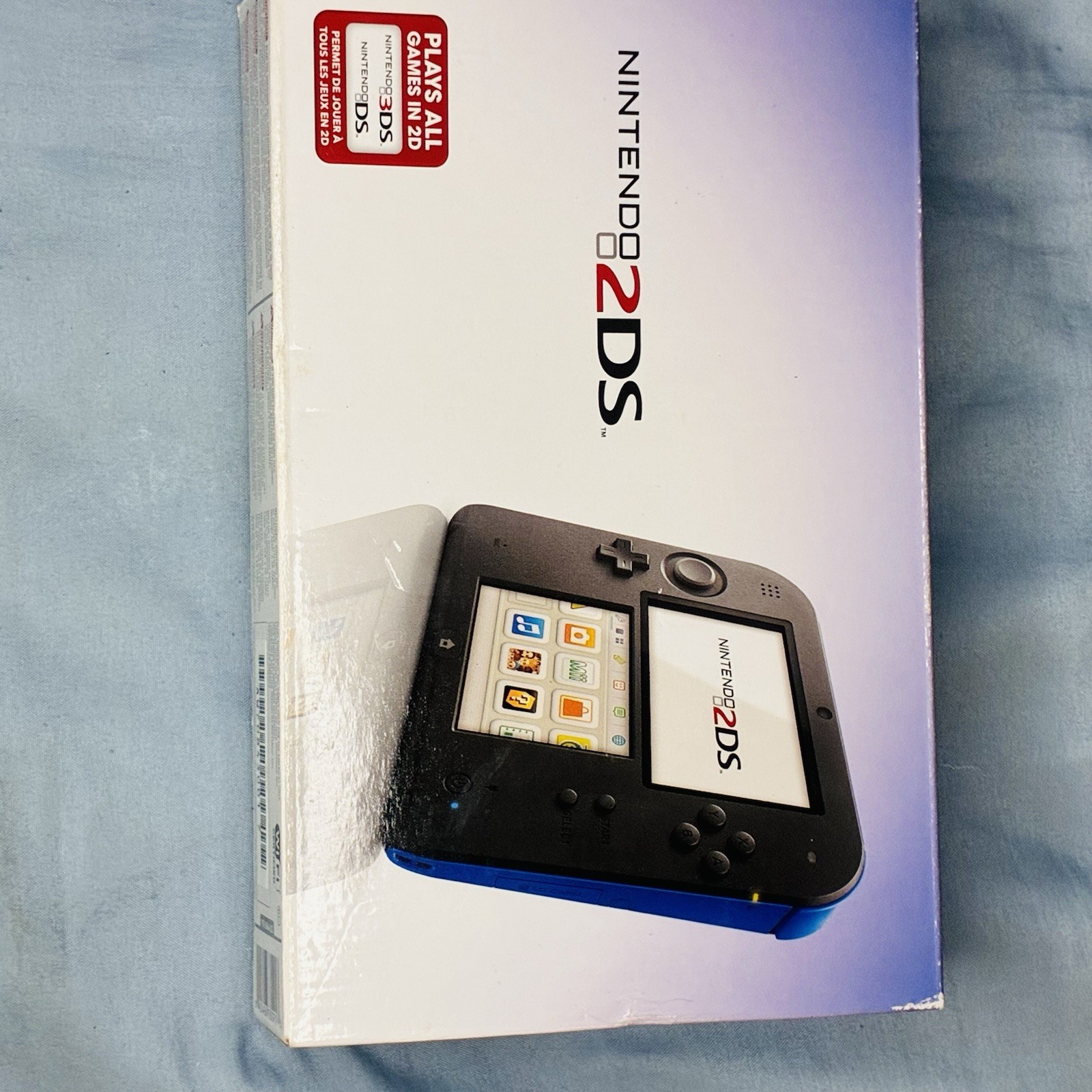 Nintendo 2DS Handheld Game Console Black/Blue CIB Tested With Original Stylus