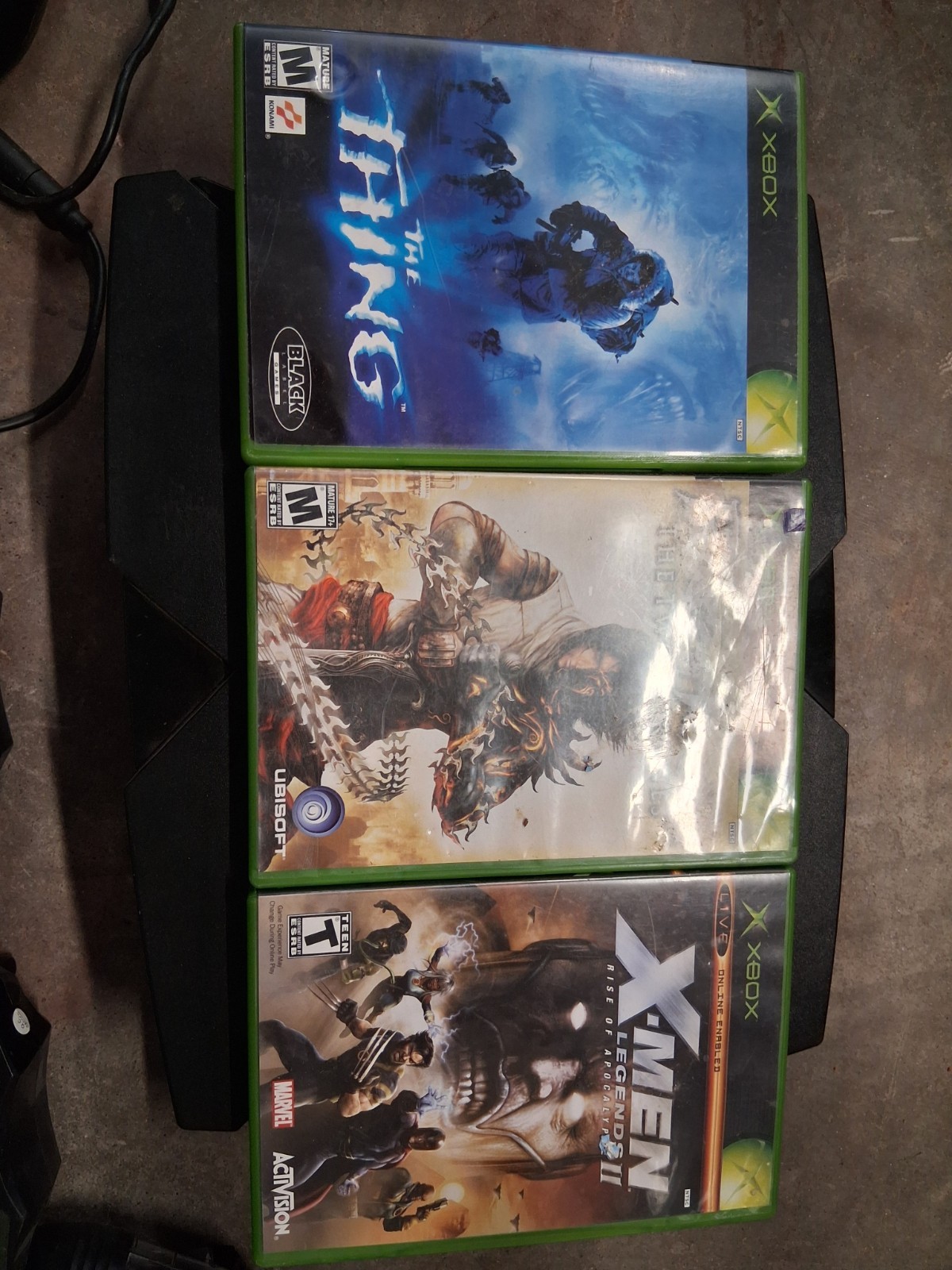 Microsoft Xbox Original Console Black with Multiple Controllers