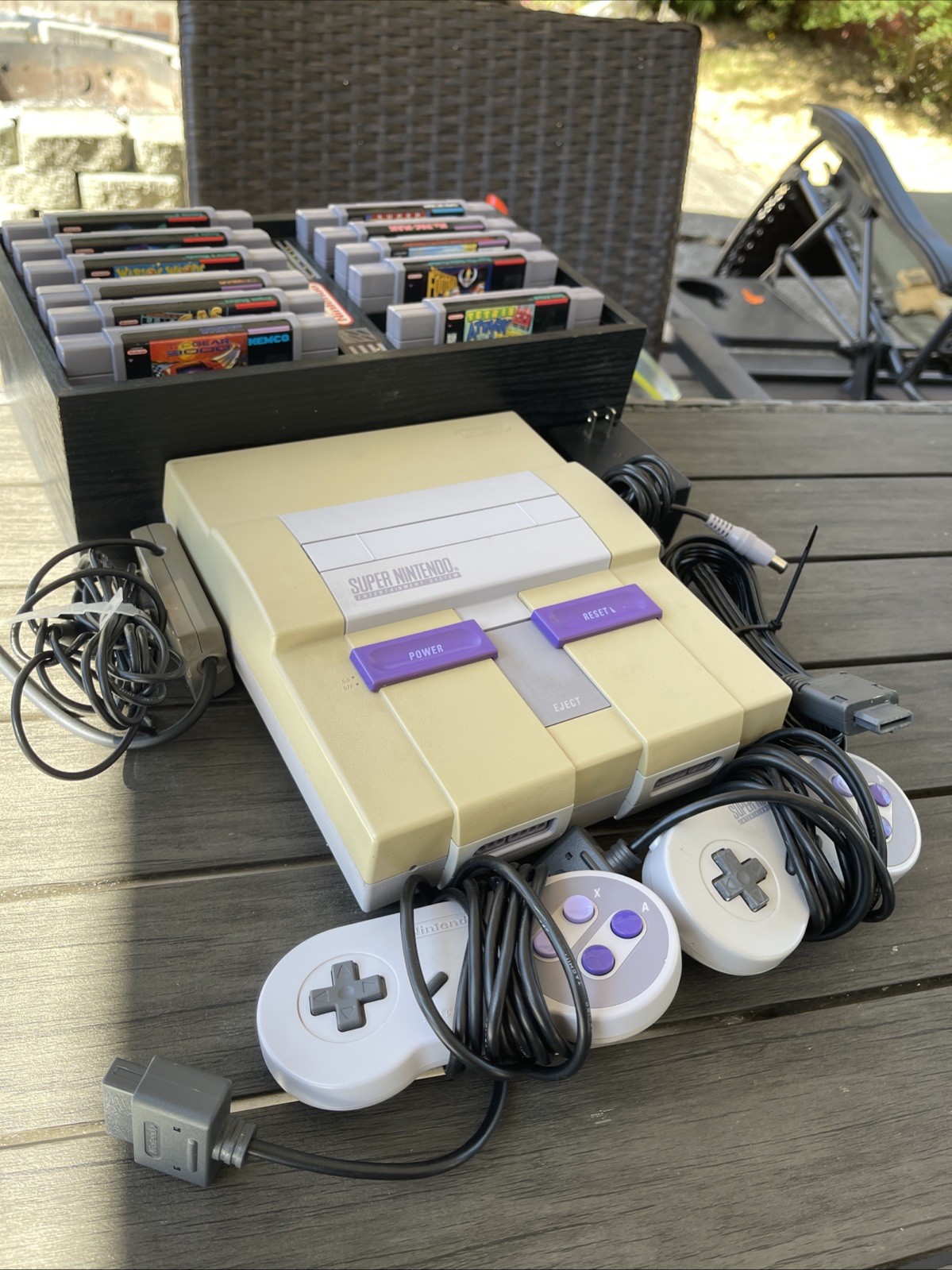 Super Nintendo SNES Console SNS-001 Bundle w/ 11 GAMES TESTED 2 Controllers