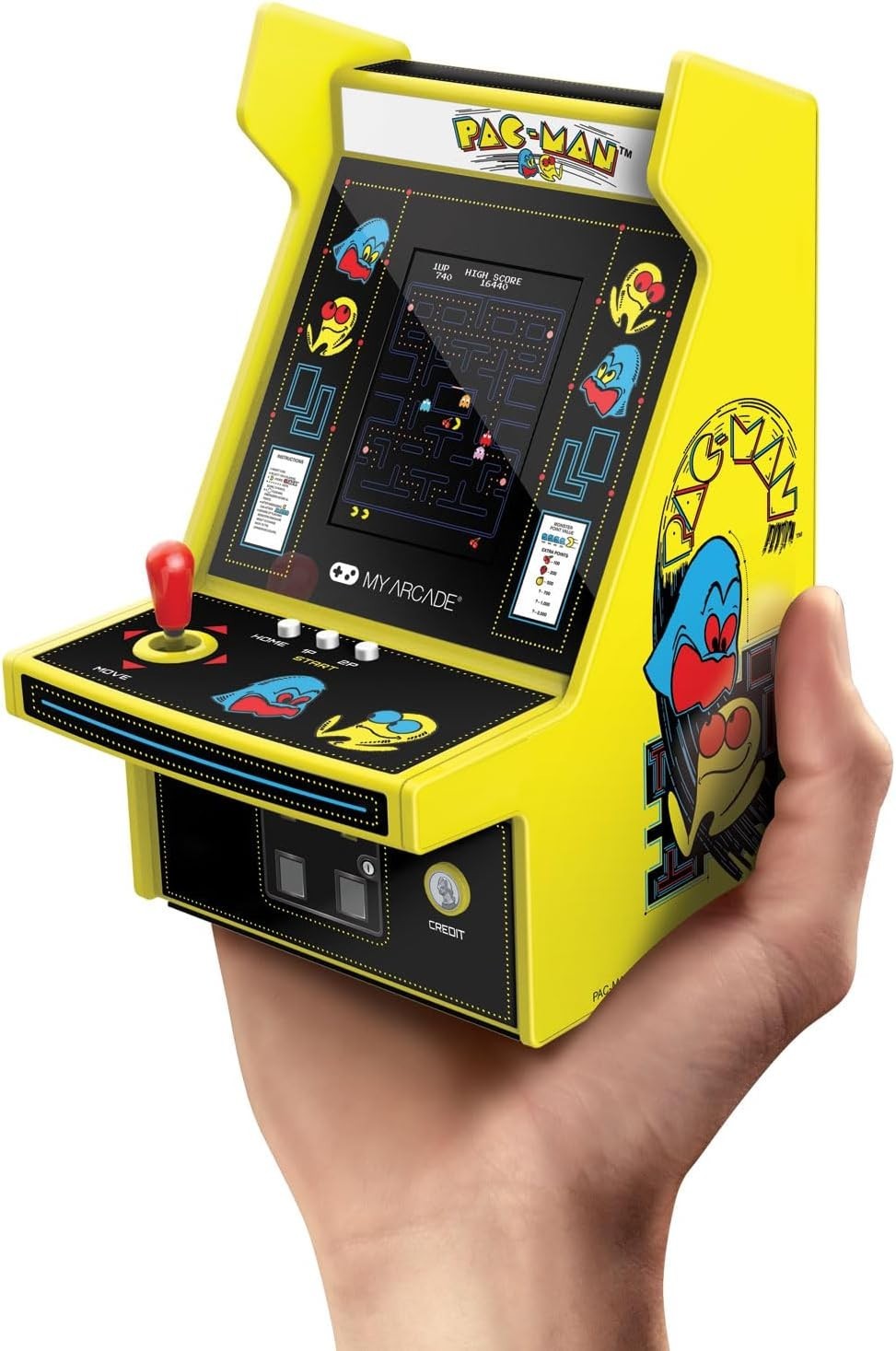 Authentic Pac-Man Micro Player Pro – Handheld Retro Arcade Game, 6.75 Inches