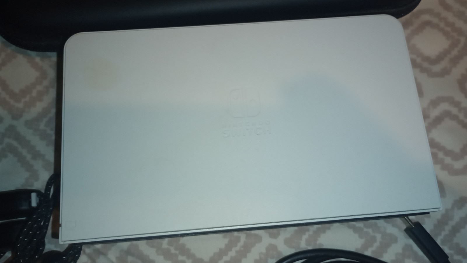 Nintendo Switch White OLED Handheld Console with Joycons, Cords, and Dock