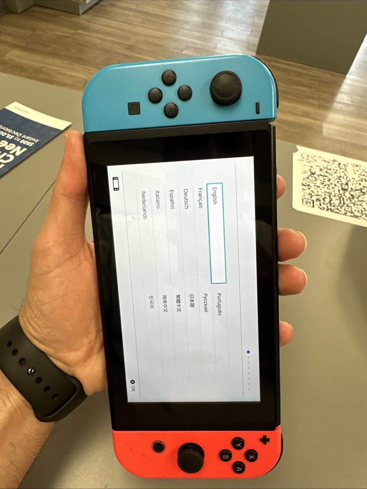 Nintendo Switch, Red/blue Joycons Please Read See photos USED with 64GB SD CARD