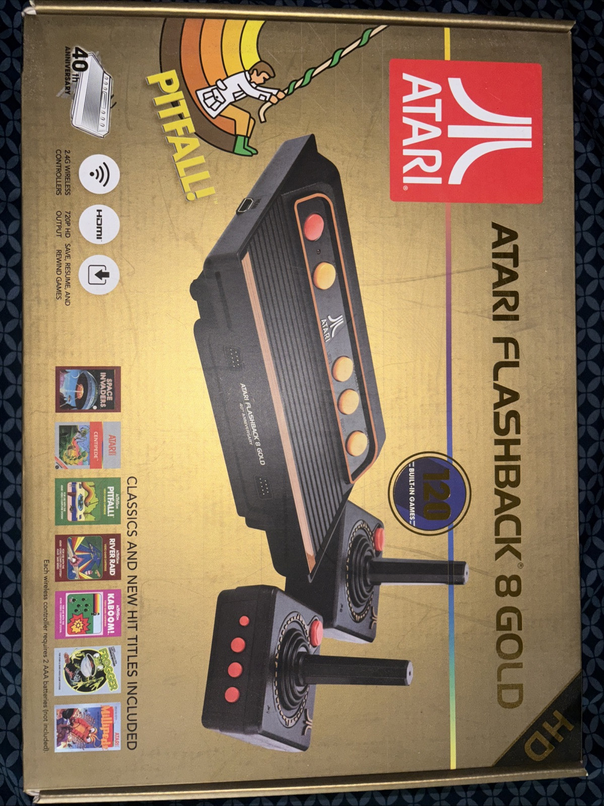 Atari Flashback 8 Gold Deluxe HD Console Wireless Controllers – Gold