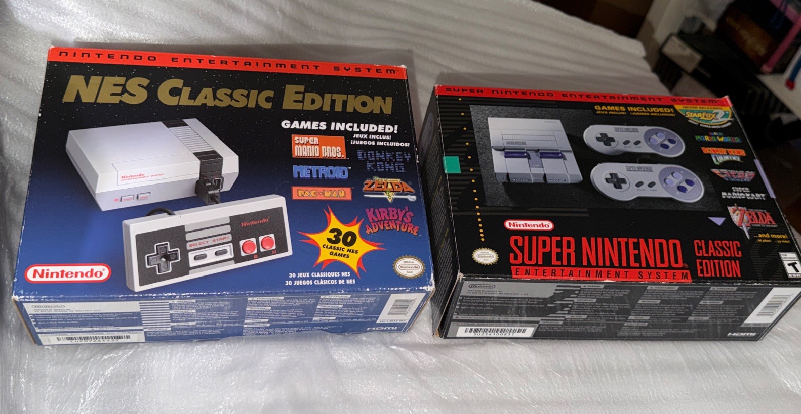 Nintendo NES + SNES Authentic OEM Classic Edition Mini Console Lot New wBaggies