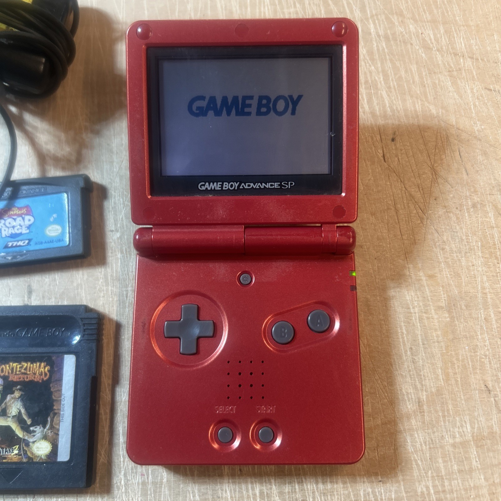 Nintendo Game Boy Advance SP Handheld System – Flame Red And 2 Games