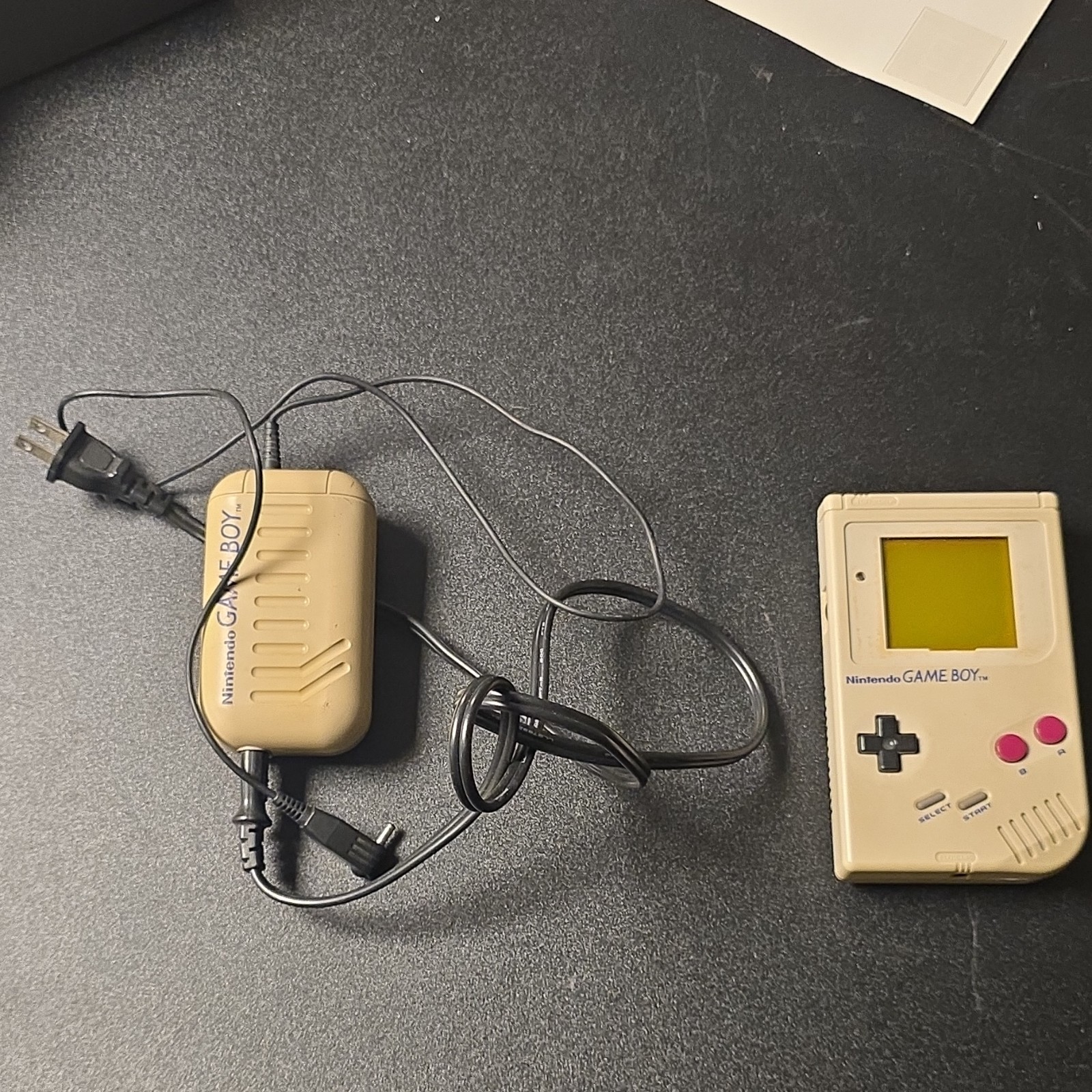 Nintendo Game Boy DMG-01 Gray Handheld Console with Power Adapter & Batteries