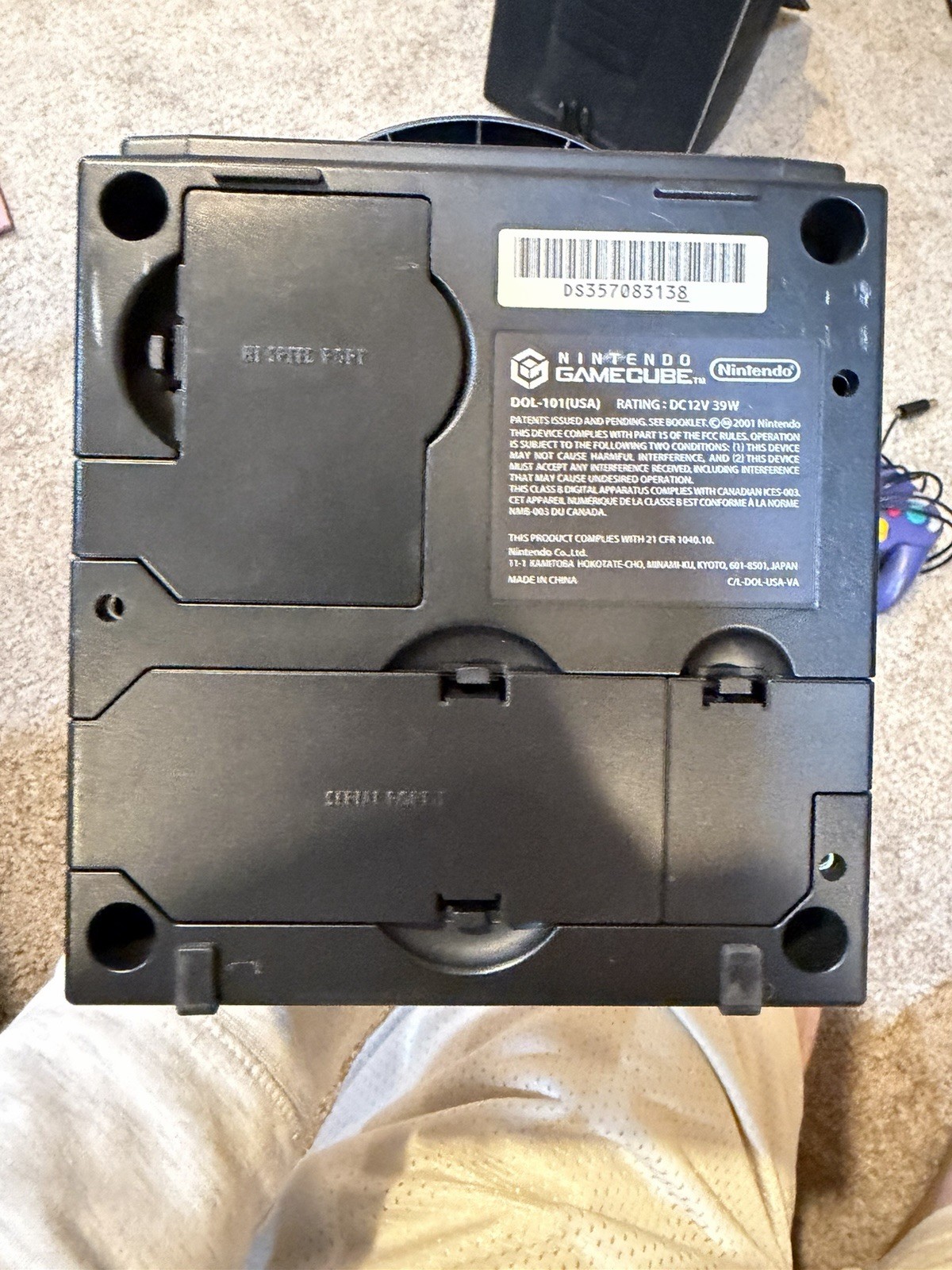 Nintendo DOL-101 GameCube Console – Black Purple Remote with Power & Video Cords