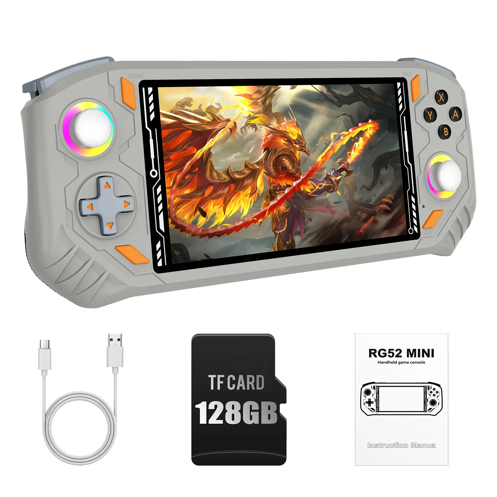 RG52 MINI Handheld Game Console 5.5″ IPS Screen 2.4 WIFI 22000+Games RK3562 Chip