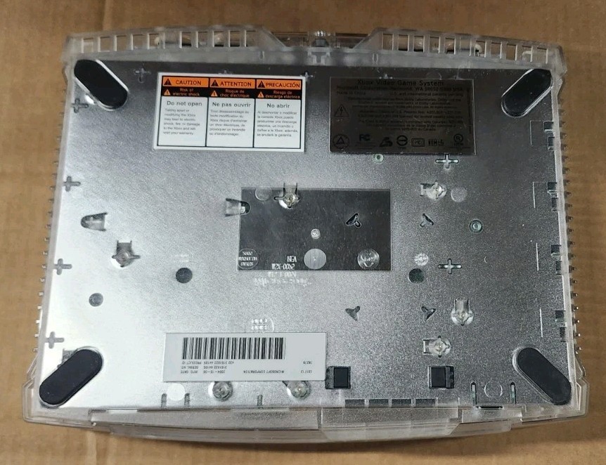 Microsoft Original Xbox Crystal Clear Limited Edition Console for Parts Repair