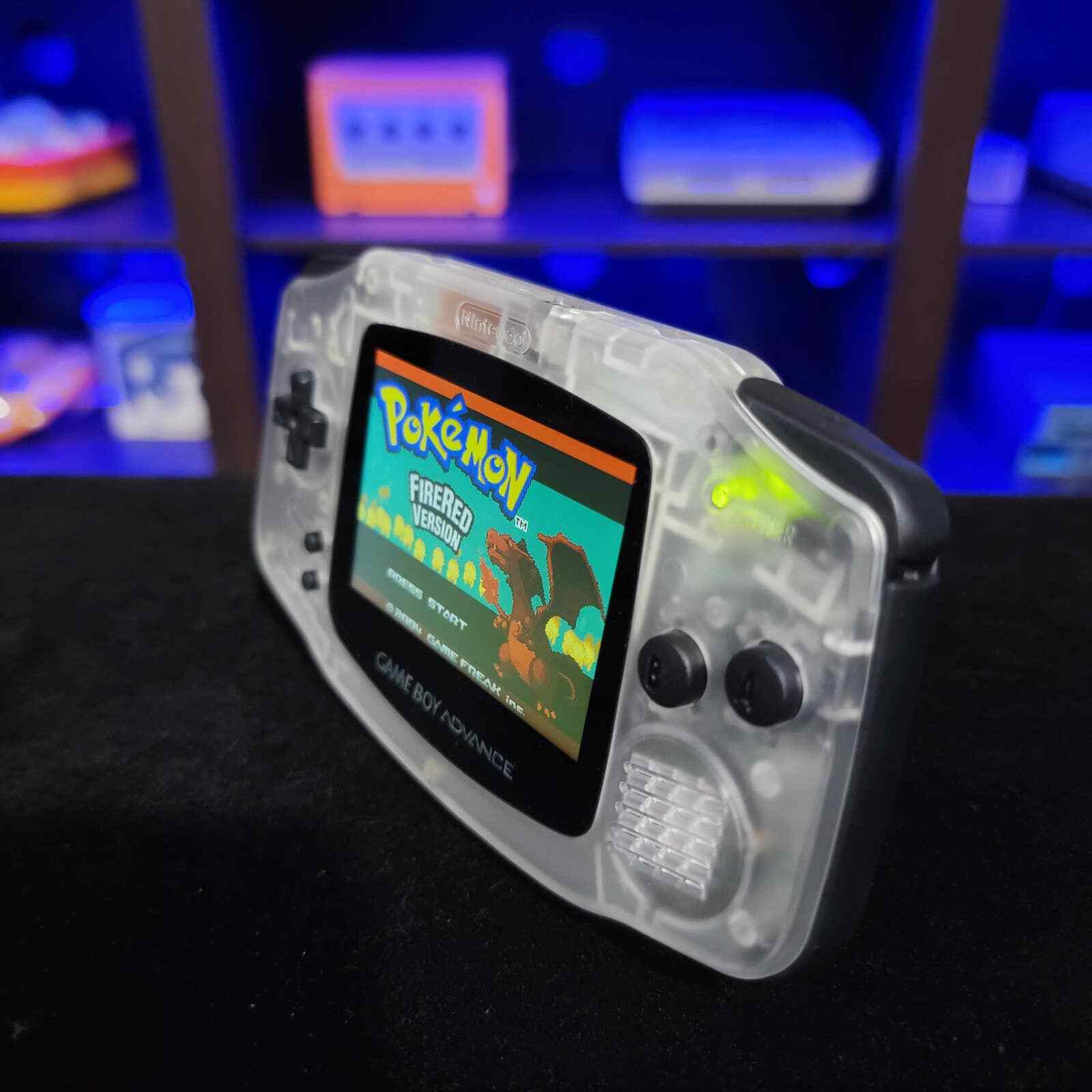 Clear GameBoy Advance GBA Console with iPS Backlight Backlit LCD Mod